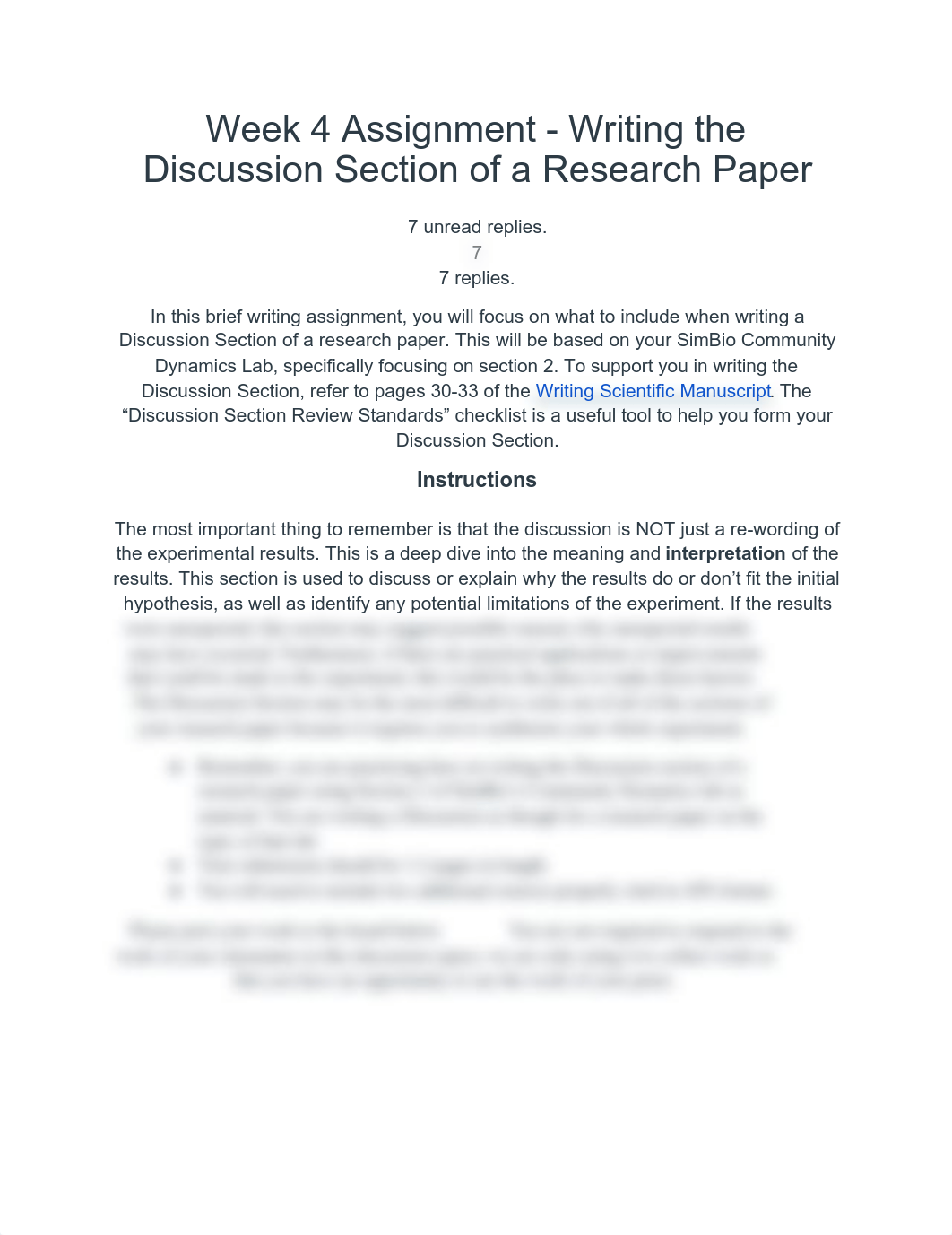 Week 4 Assignment - Writing the Discussion Section of a Research Paper.pdf_derw5vwom95_page1