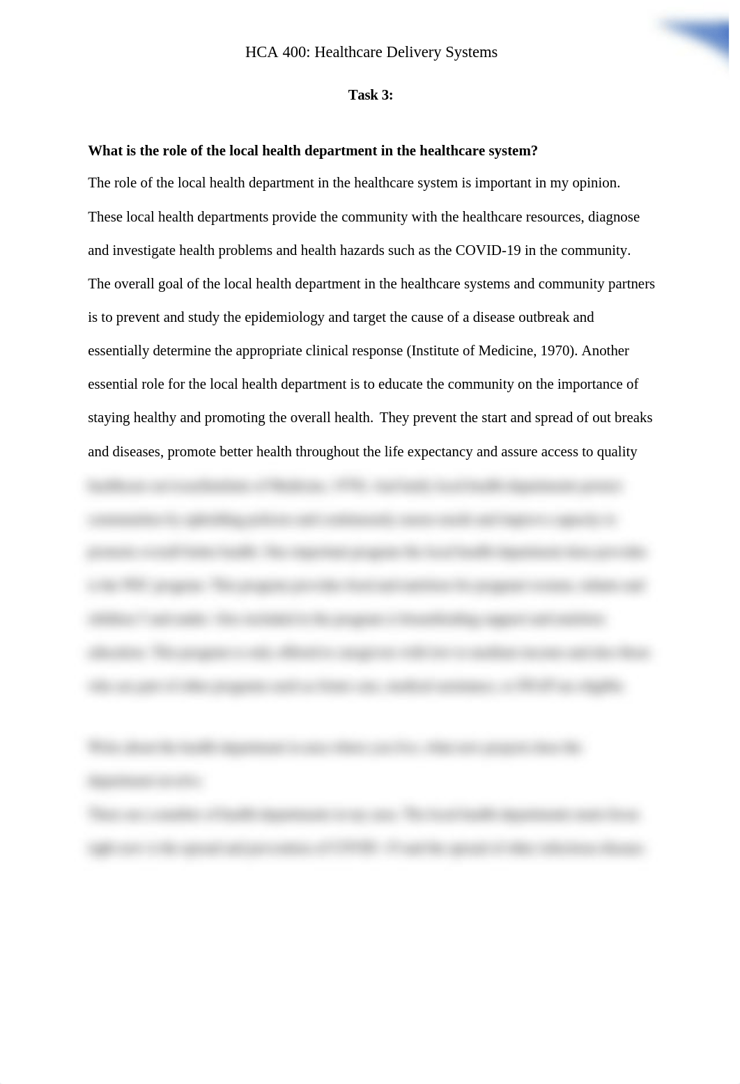 HCA 400- Task 3- What is the role of the local health department in the healthcare system.docx_derxe0czlcf_page1