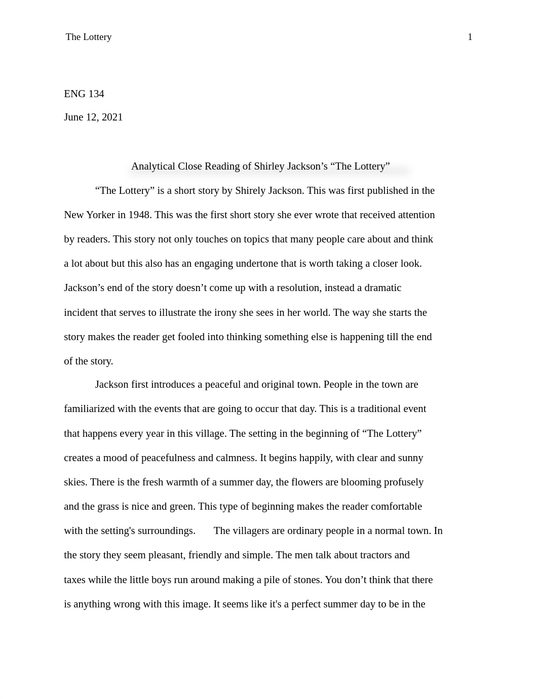 Analytical Close Reading of Shirley Jackson's "The Lottery".docx_des3jni37w5_page1