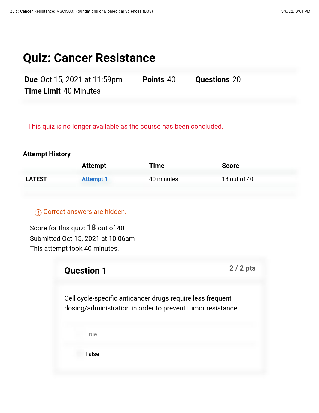 Quiz: Cancer Resistance: MSCI500: Foundations of Biomedical Sciences (B03).pdf_des9wp6xjwt_page1