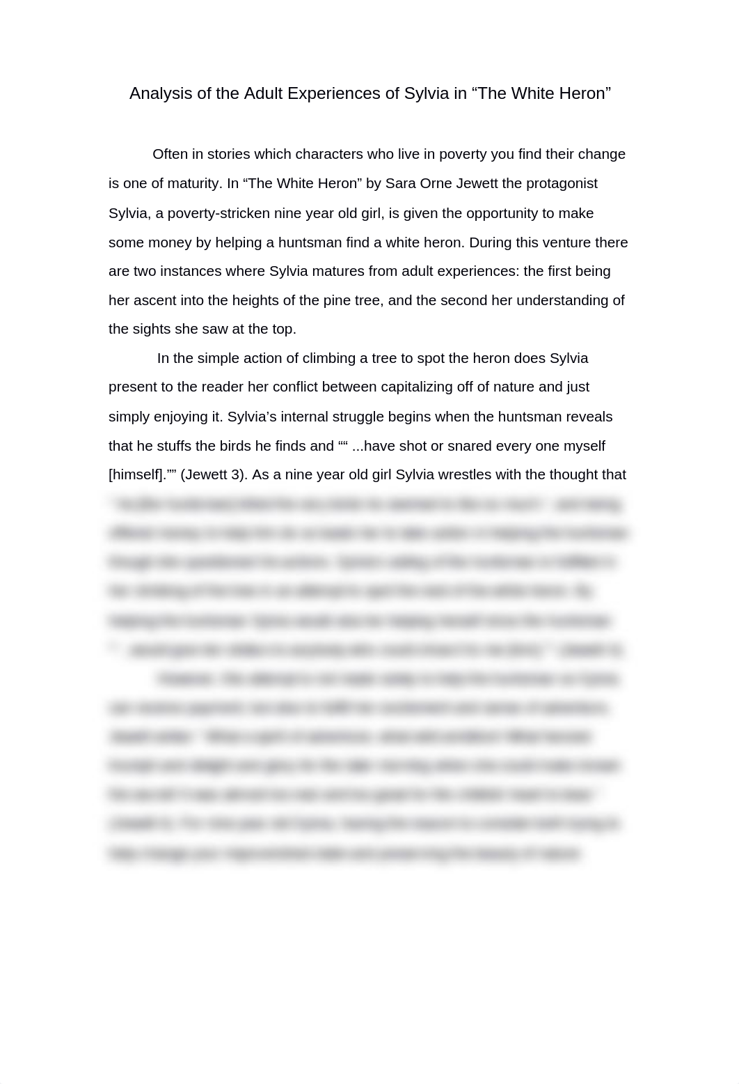 Analysis of the Adult Experiences of Sylvia in "The White Heron".docx_desn395ymu7_page1