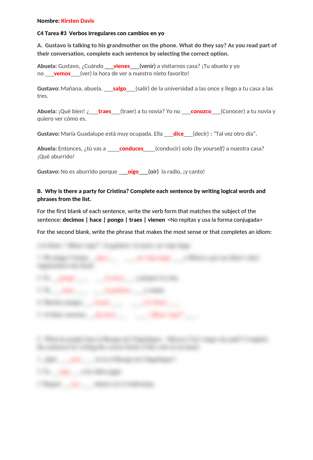 C4- TAREA #3 VERBOS irregulares con cambios en yo.KirstenDavis.docx_desqvpo243k_page1