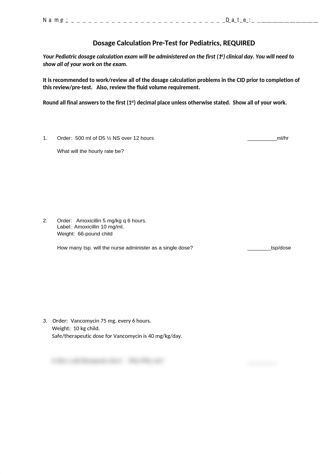 Dosage Calculation Pre-Test for Pediatrics.docx_desuy25ee91_page1