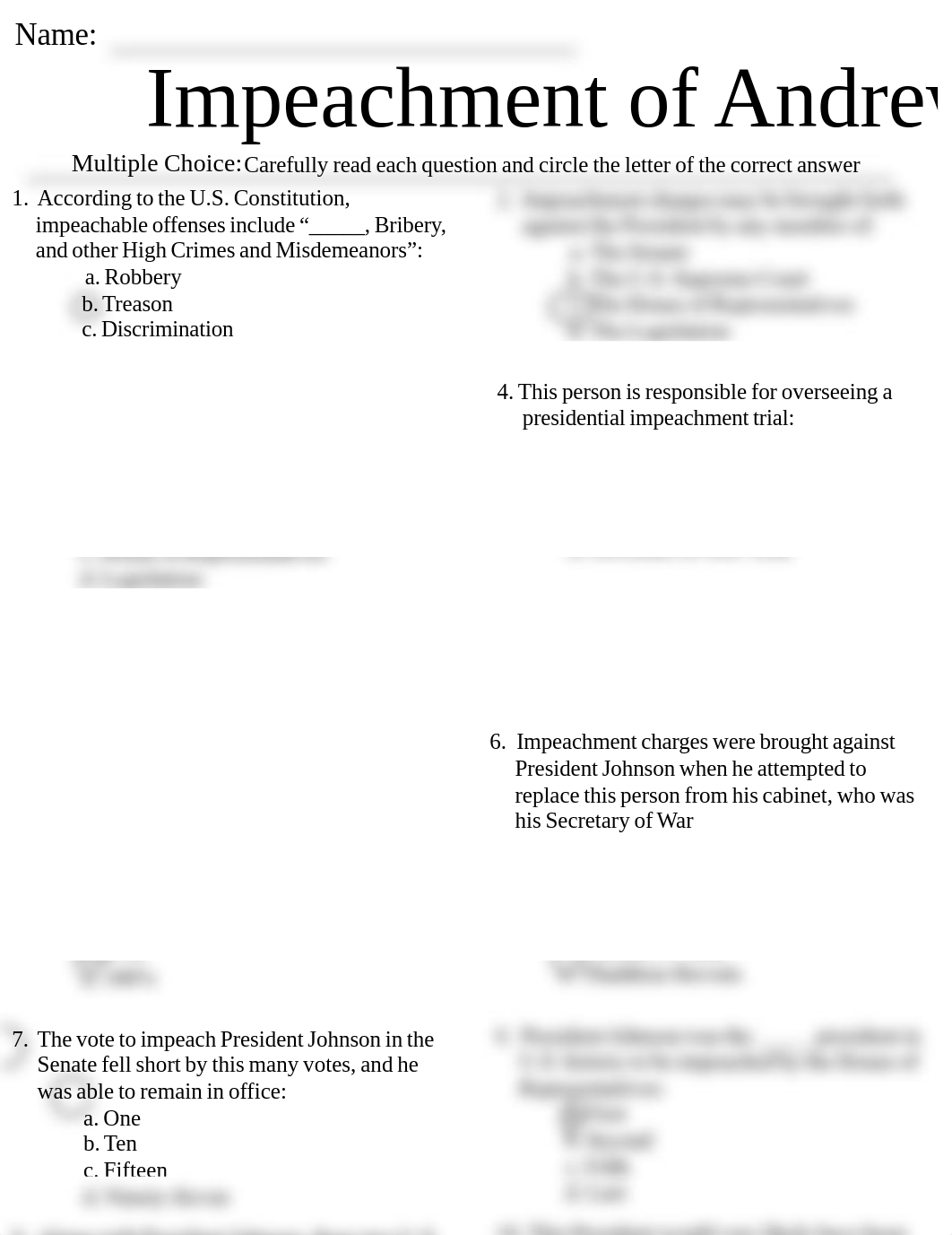 Jacob Matlock - Multiple Choice Worksheet Student- Impeachment.pdf_desxgh33a8m_page1