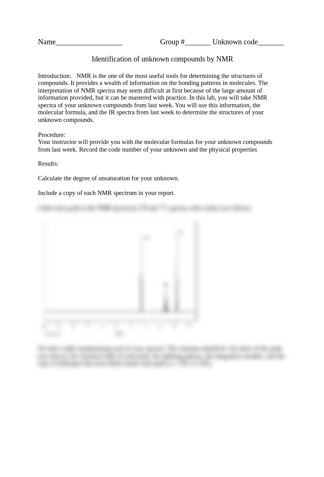 Identification of unknown compounds by NMR Post Lab report (1).pdf_det5k49mgg5_page1