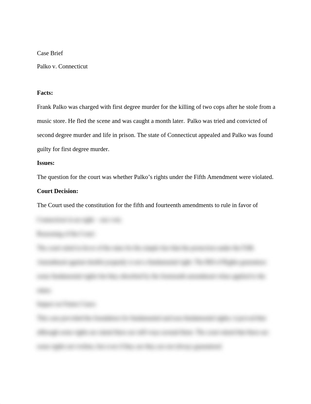 Palko v. Connecticut Case Brief_dethteqg7kc_page1