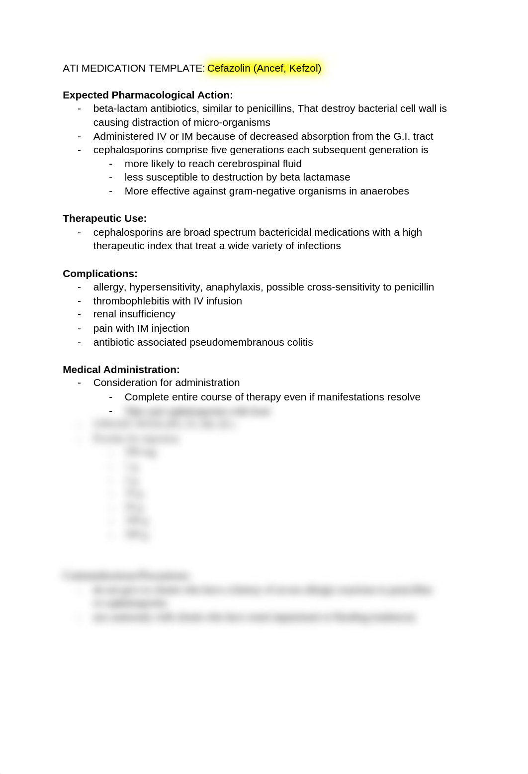 ATI MEDICATION TEMPLATE: Cefazolin_detkdb2hgjy_page1