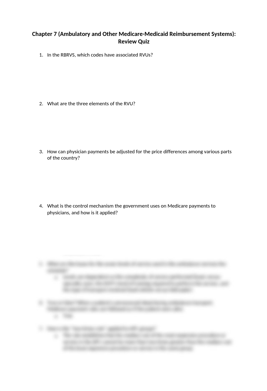 Chapter 7 (Ambulatory and Medicare-Medicaid Reimbursement Systems)- Review Quiz.docx_detpbdl76ot_page1