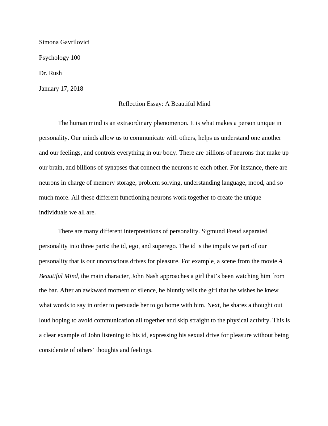 Gavrilovici - A Beautiful Mind - Reflection Paper #2.docx_detyqr0234z_page1