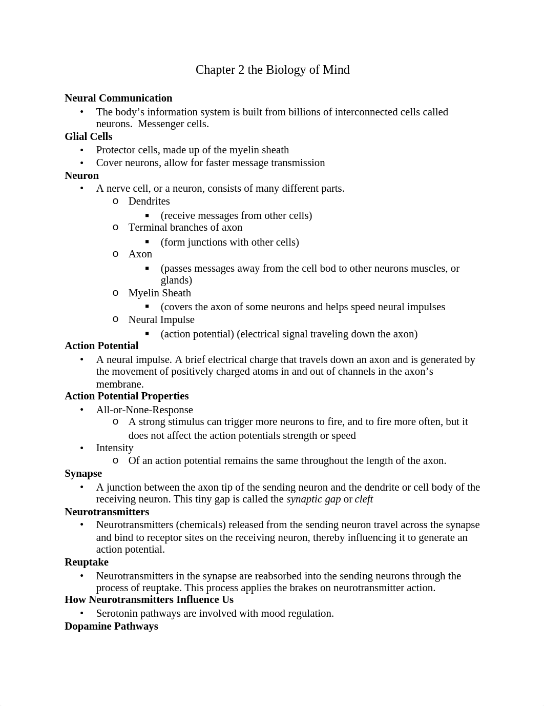 Chapter 2 the Biology of Mind (Notes)_dew08681ive_page1