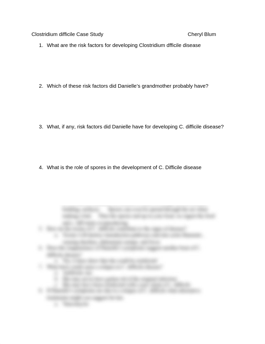 Clostridium difficile Case Study Cheryl Blum.docx_dew2d0qla8s_page1