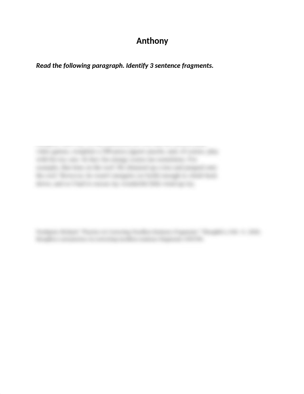 Sentence Fragments in paragraph 'Anthony'.docx_dewdhtkl6rw_page1