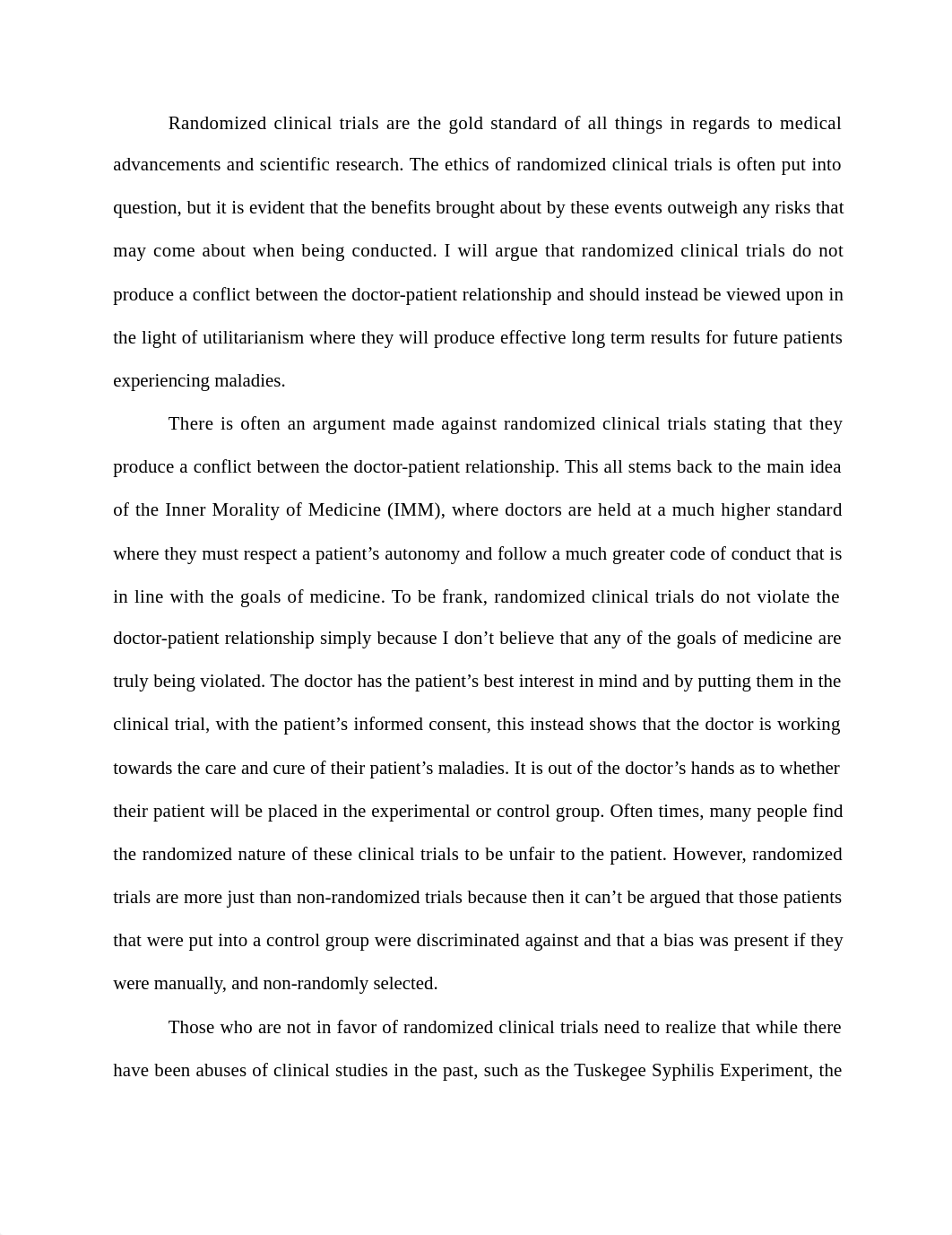 Randomized Clinical Trials Biomedical Ethics Term Paper_dewjruqpgfj_page1