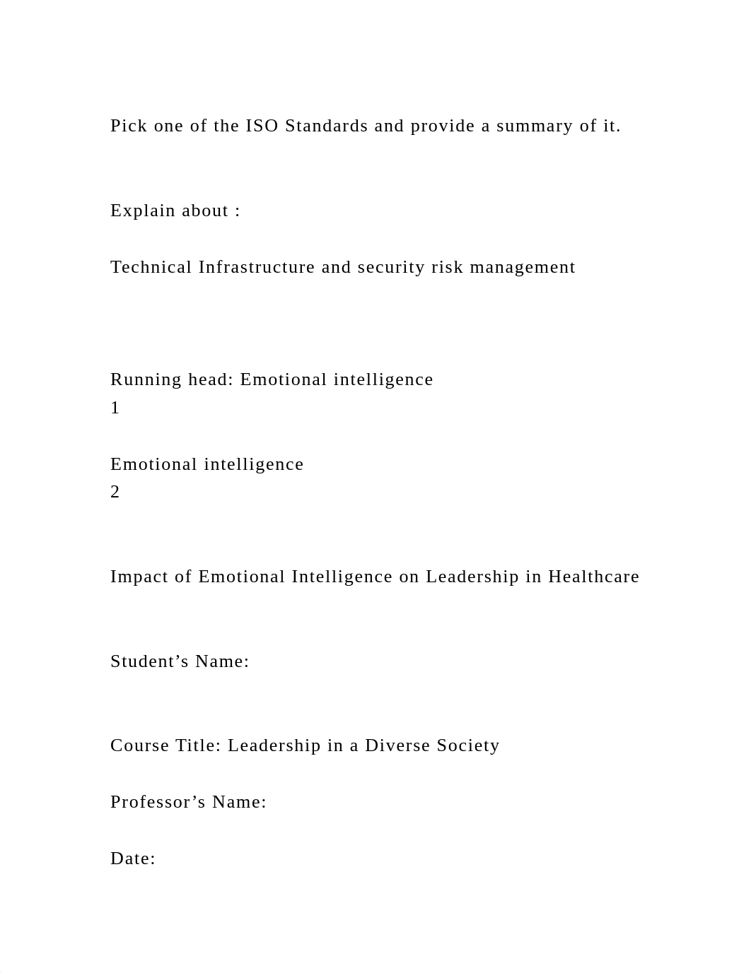 Pick one of the ISO Standards and provide a summary of it. Exp.docx_dewqwsybz6c_page2