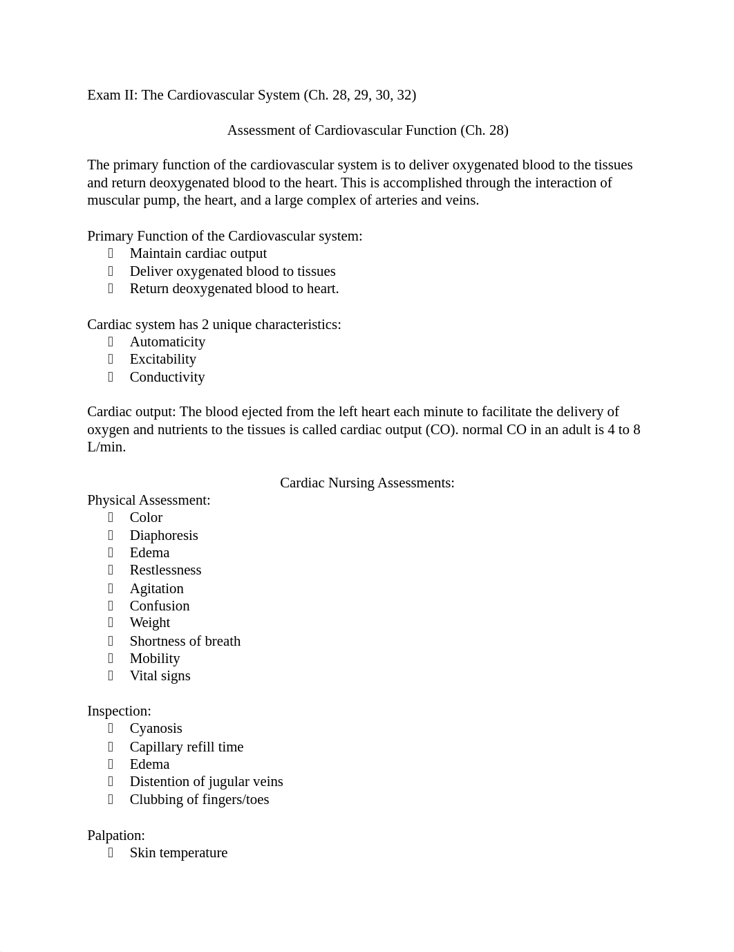 Exam II- Study Guide Cardiac.docx_dewszwvrsyv_page1