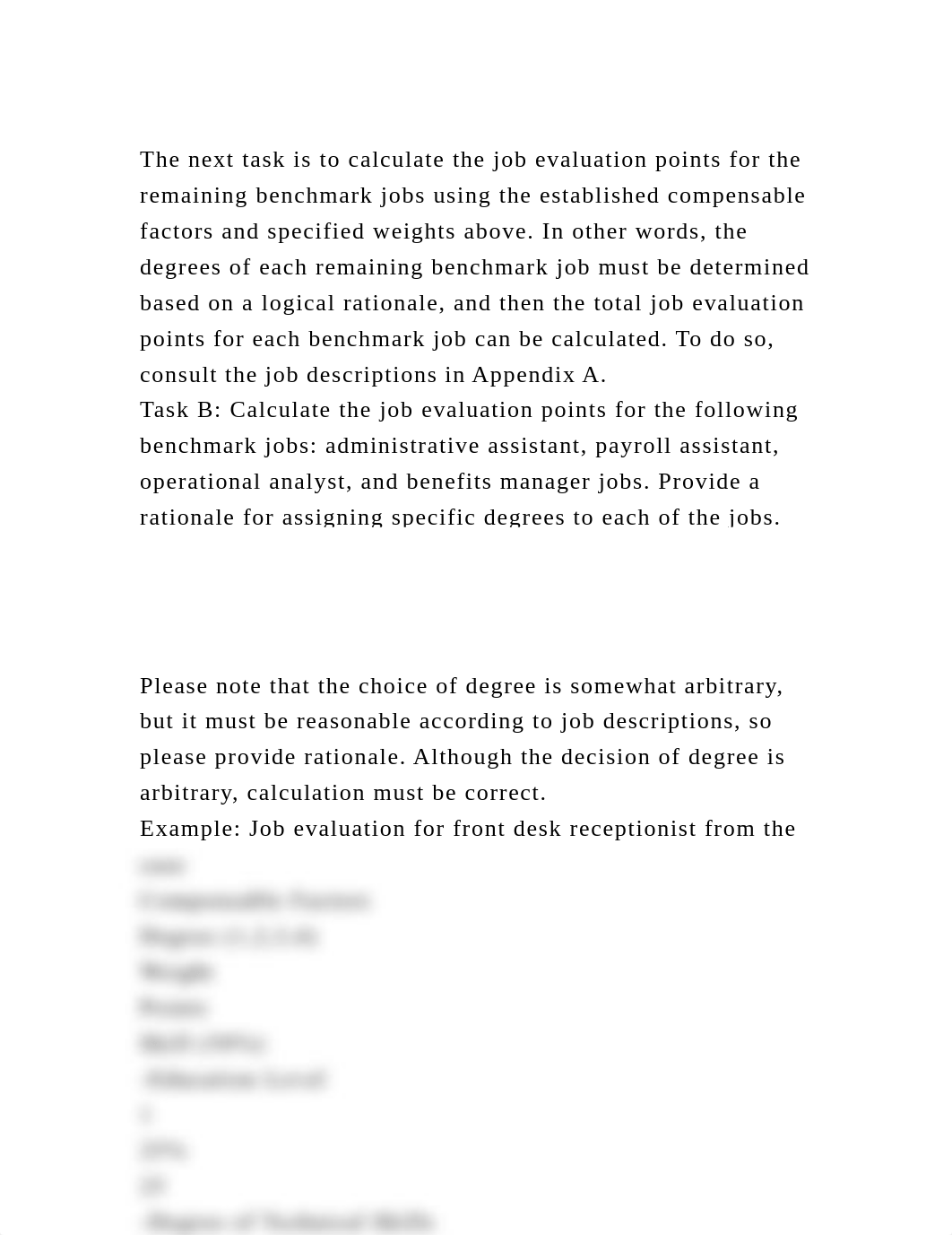 The next task is to calculate the job evaluation points for the rema.docx_dexacqun2k9_page2