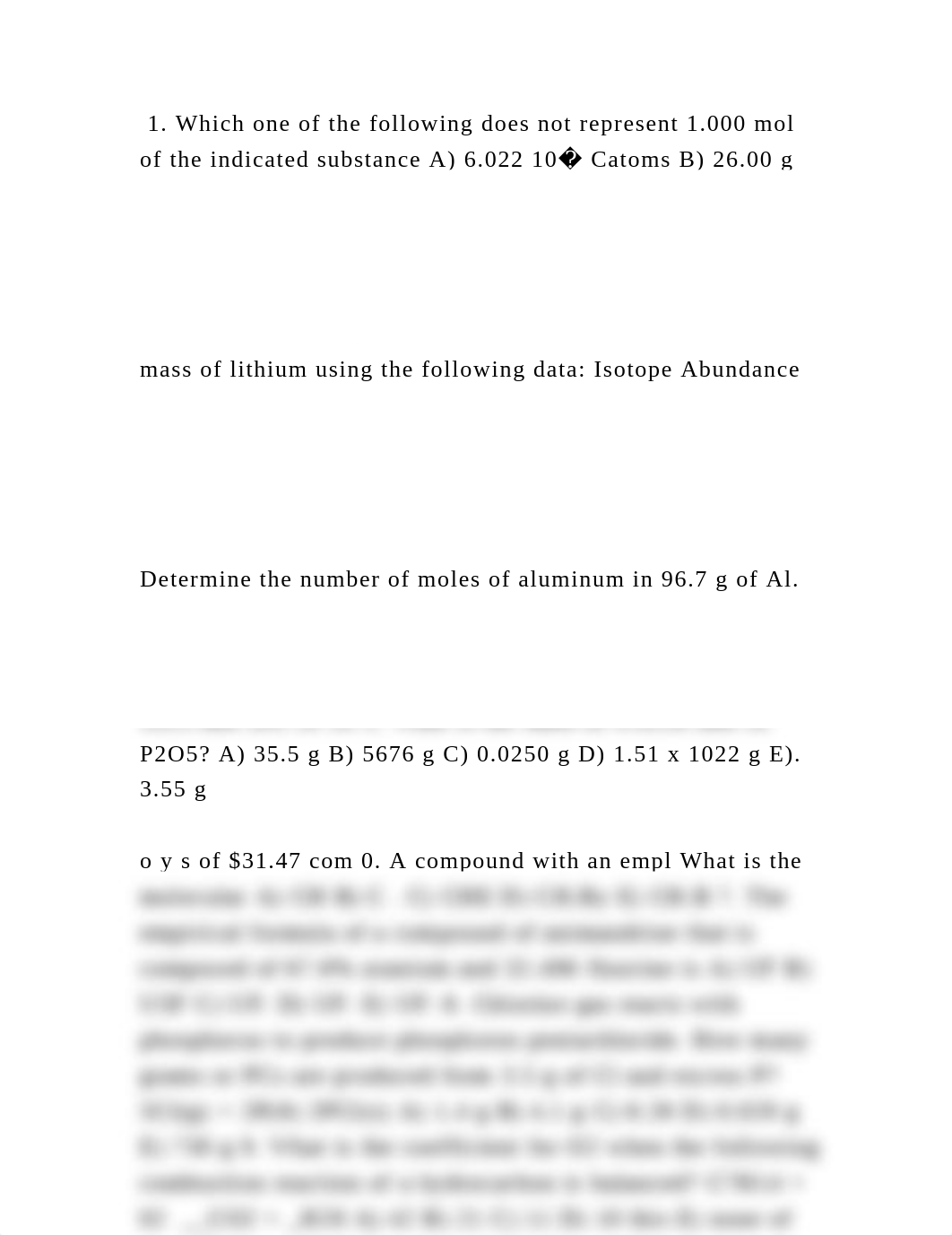 1. Which one of the following does not represent 1.000 mol of the ind.docx_dexkpu6jg1o_page2