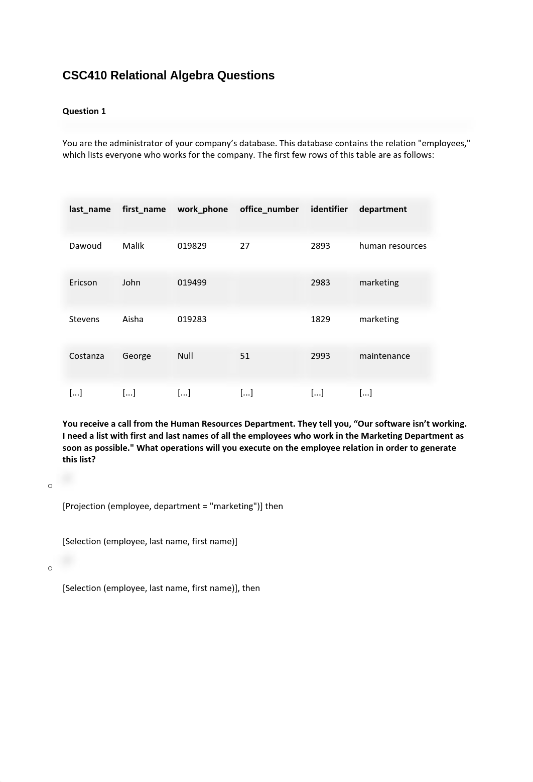 CSC410RelationalAlgebraQuestions.pdf_dey2zcrgtl8_page1