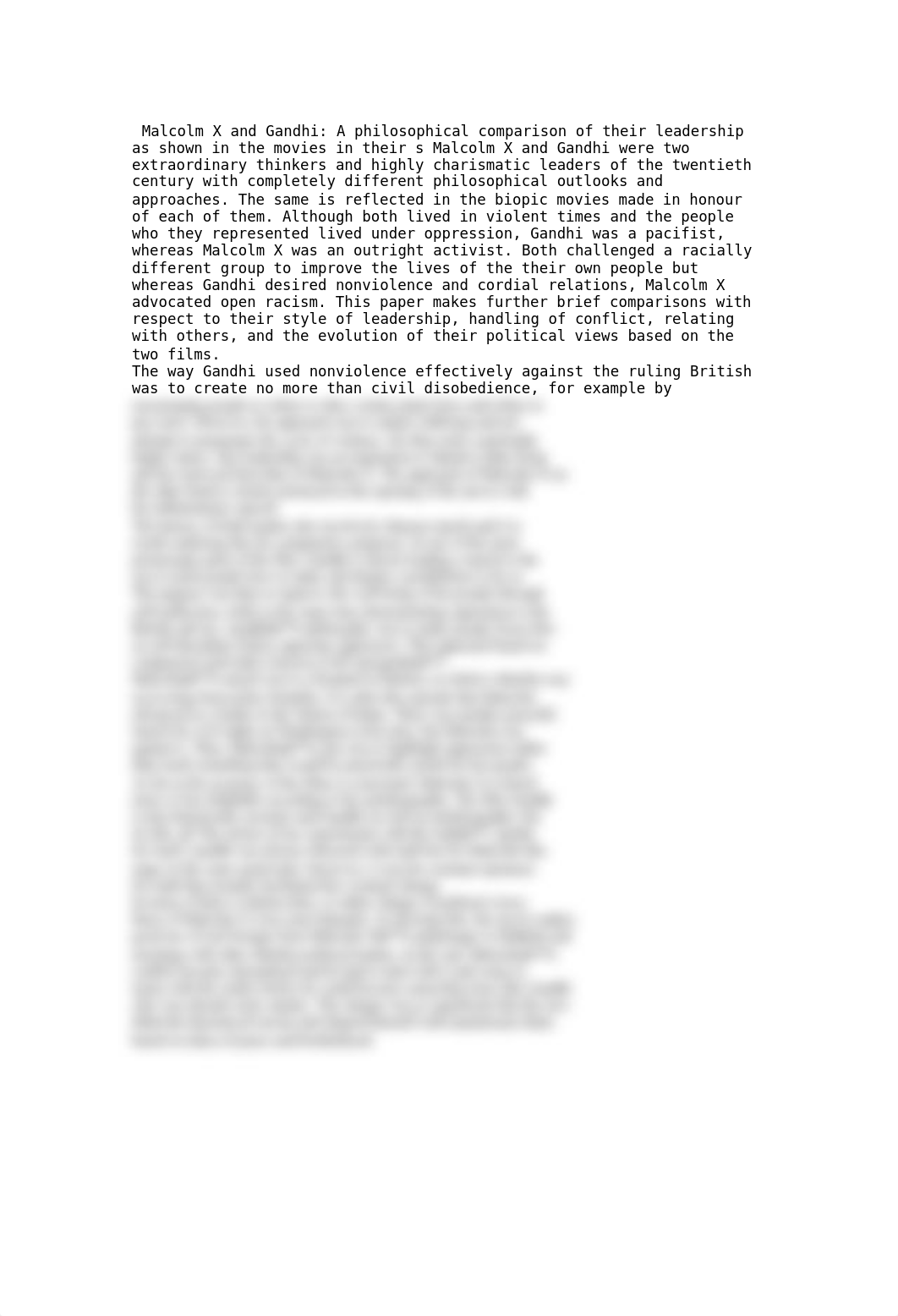 Malcolm X and Gandhi A Philosophical Comparison of their Leadership as Shown in the Movies in their_deyt2l3917j_page1