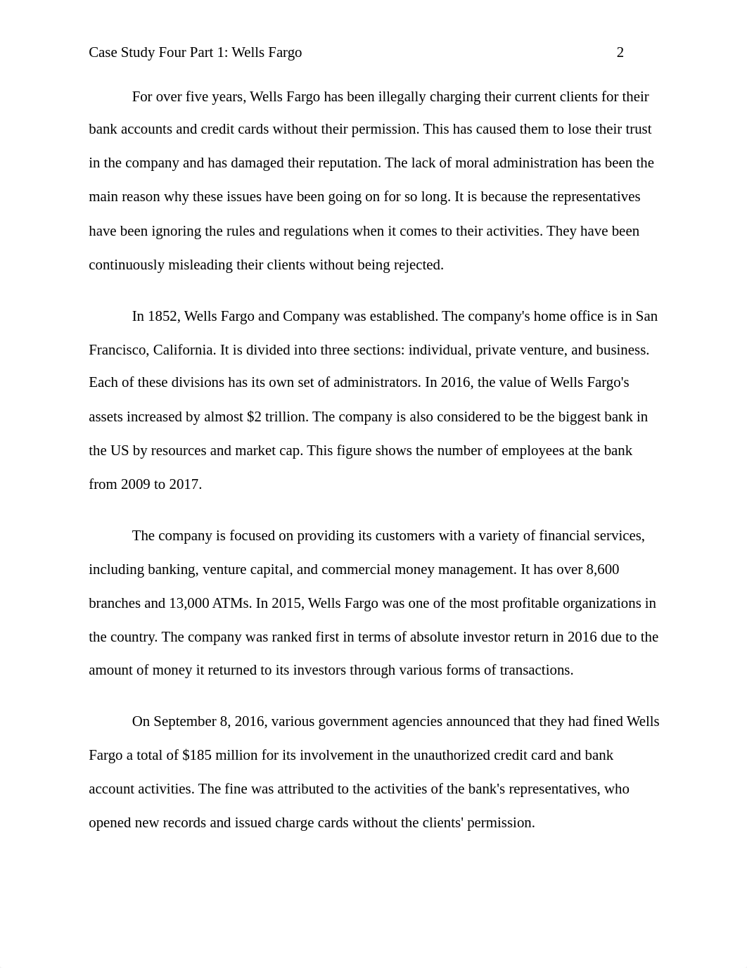 Case Study Four Part 1 Wells Fargo.docx_deyttznkqn2_page2