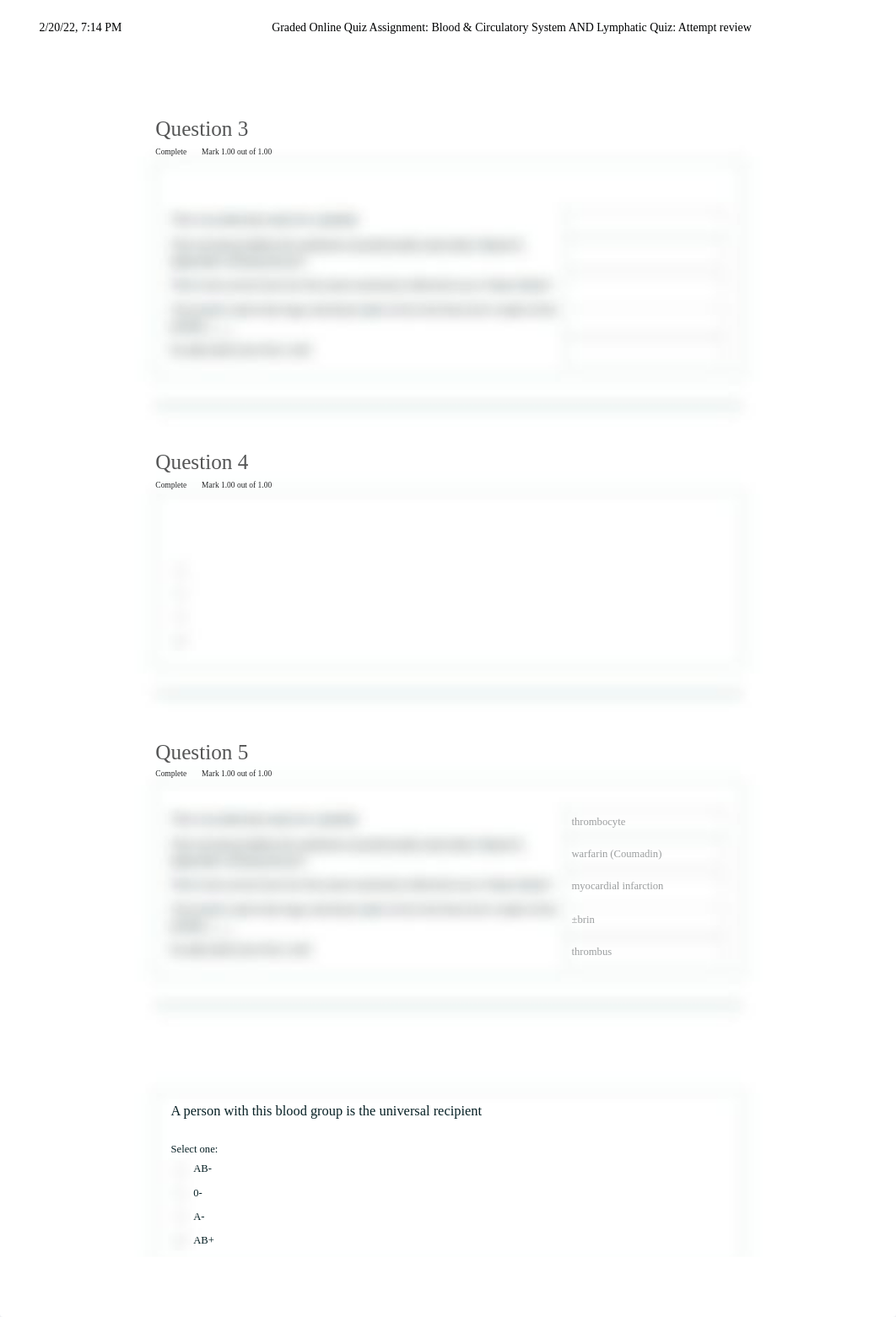 Graded Online Quiz Assignment_ Blood & Circulatory System AND Lymphatic Quiz_ Attempt review.pdf_dez5wk7k48y_page2