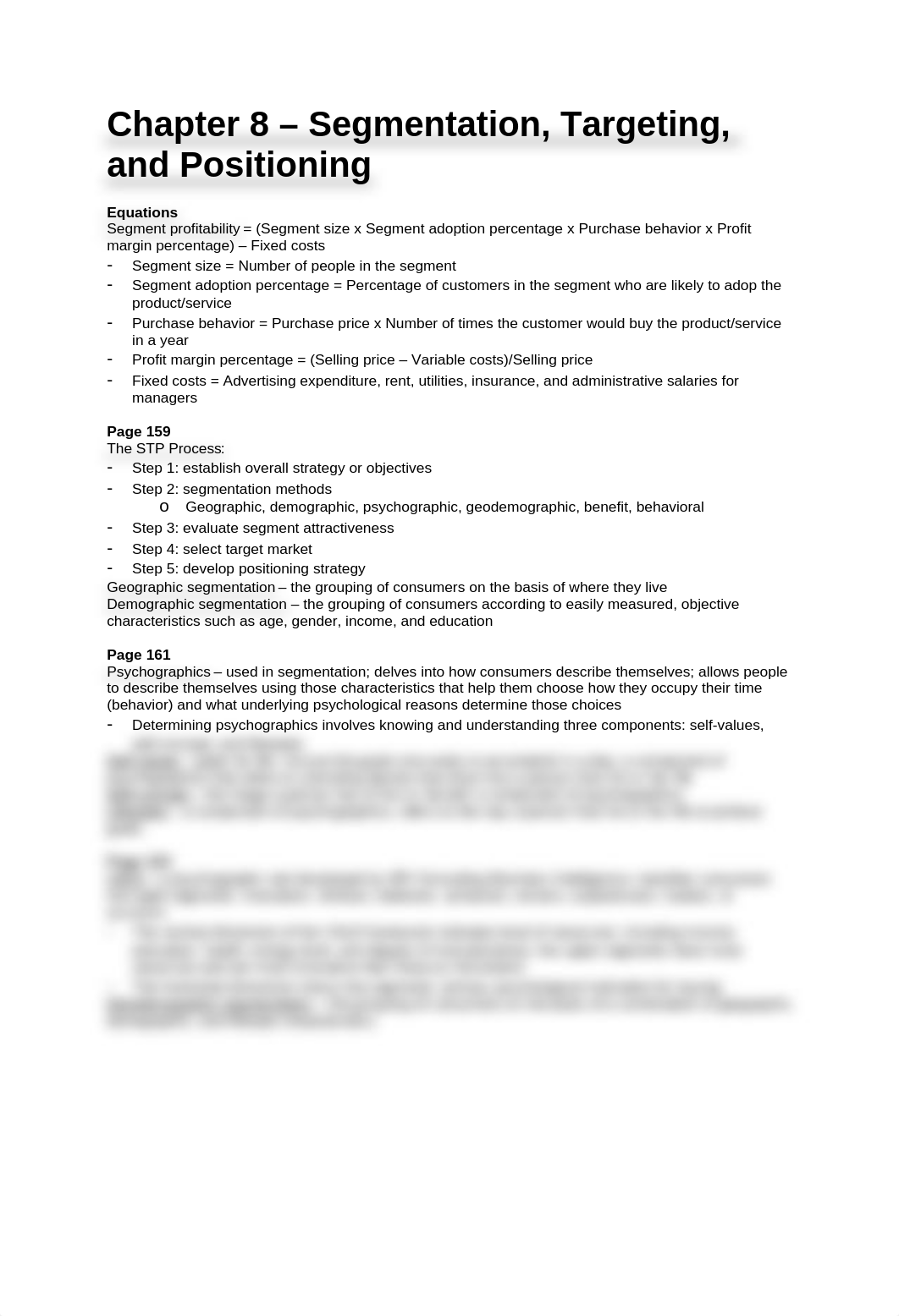 Study Guide - Chapter 8 - Segmentation, Targeting, and Positioning_dezr3kcgt8c_page1