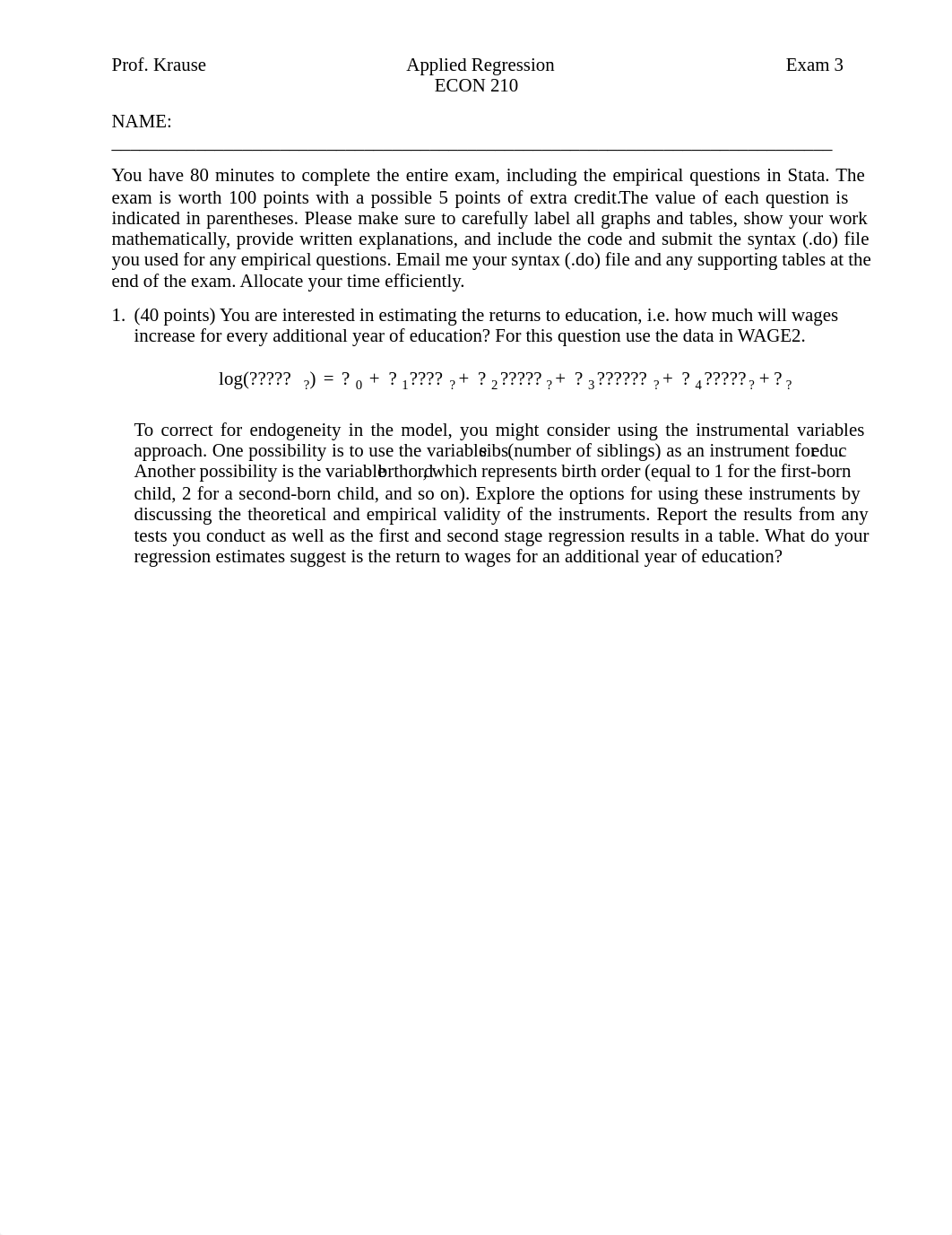 Krause - Exam 3 - Applied Regression (Spring 2018).pdf_dezu7vm46dr_page1