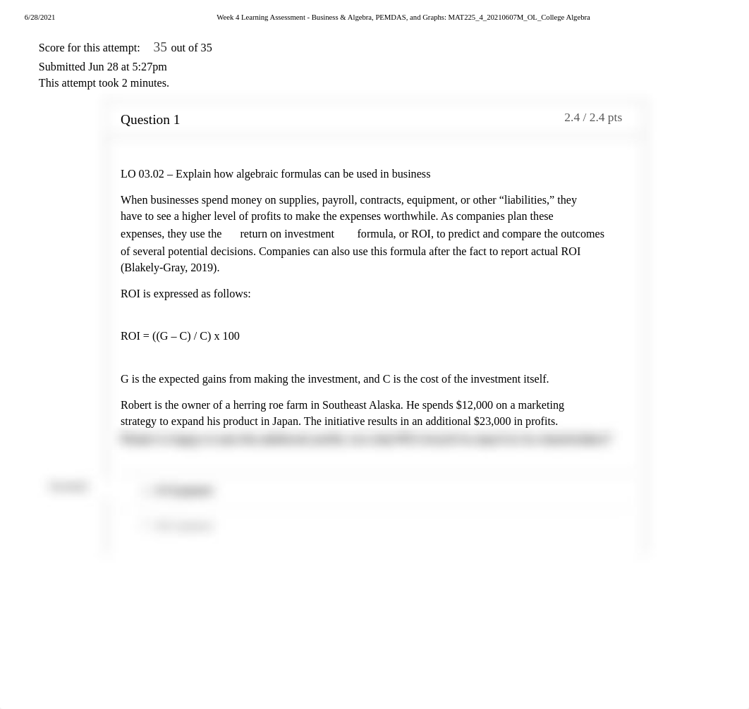 Week 4  Assessment - Business & Algebra, PEMDAS, and Graphs_ MAT225_4_20210607M_OL_College Algebra.p_df1ioqhb3vr_page2