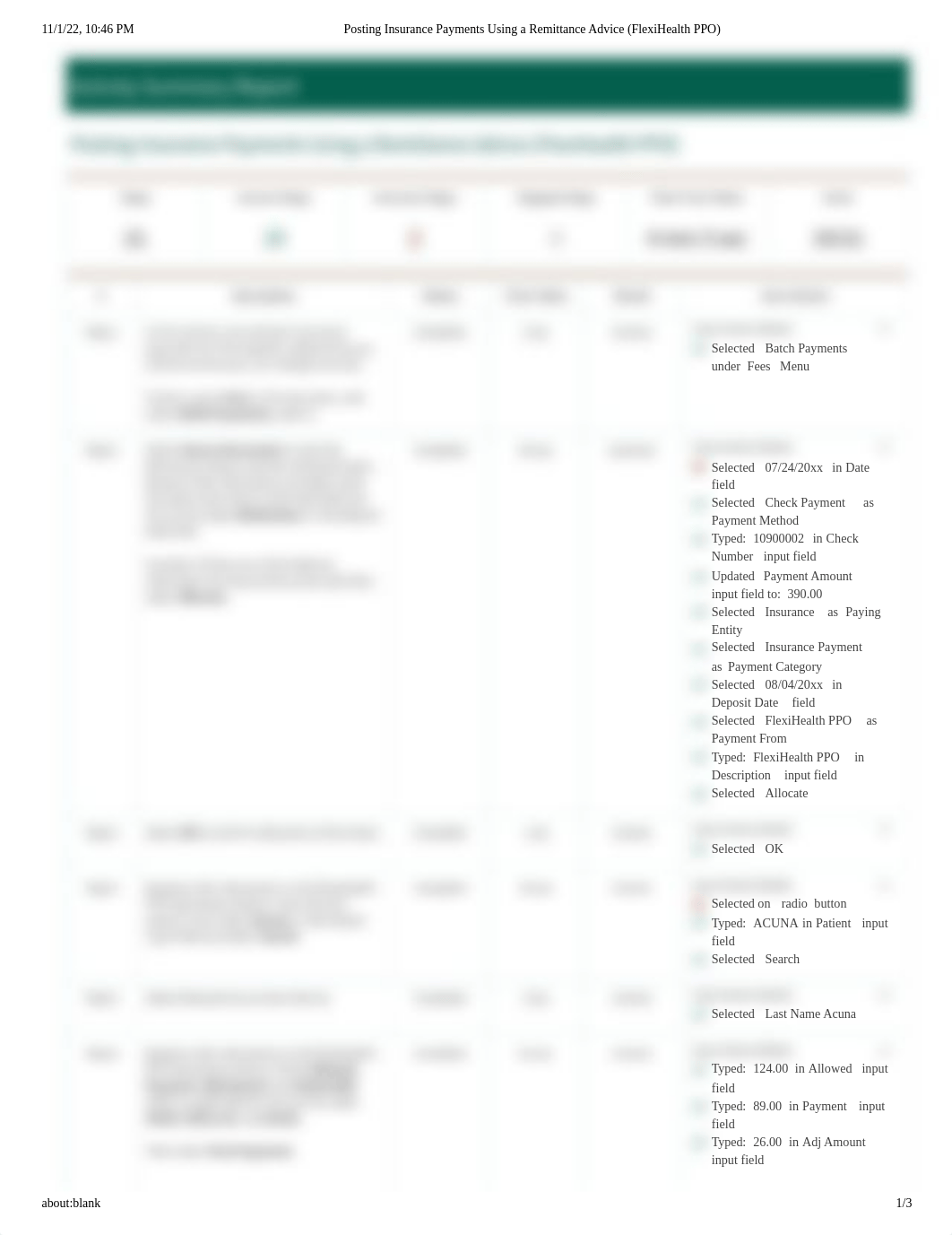 Posting Insurance Payments Using a Remittance Advice (FlexiHealth PPO).pdf_df1u2t409er_page1