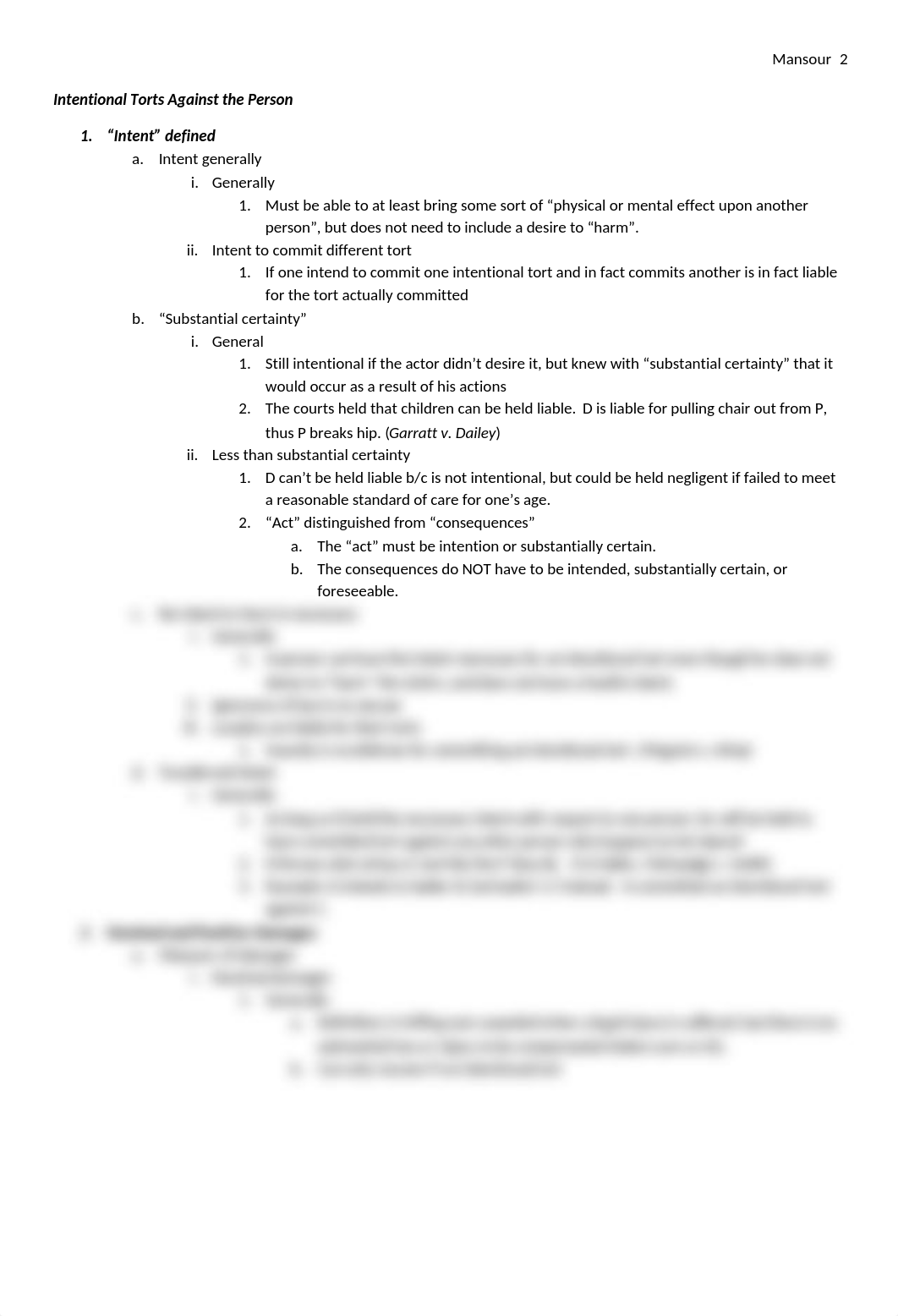 Torts 1 Outline - Intentional Torts & Their Defenses.docx_df28a37td29_page2