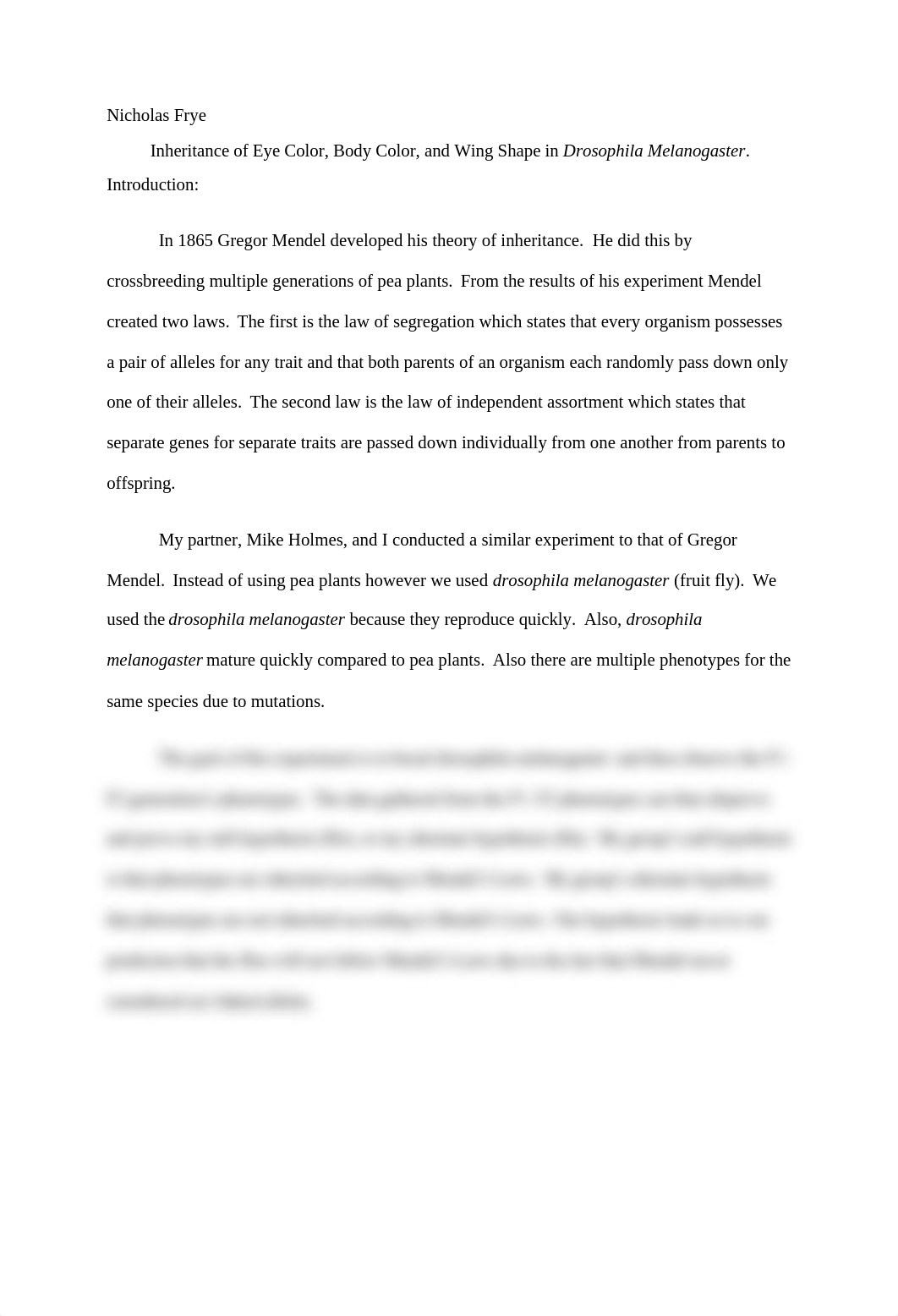 lab report - Inheritance of Eye Color, Body Color, and Wing Shape in Drosophila Melanogaster_df2f55mmeen_page1