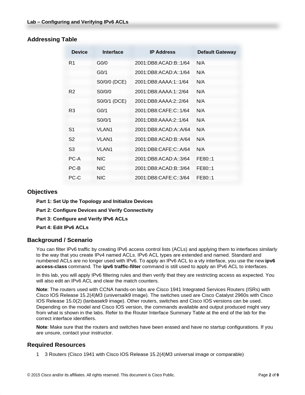 9.5.2.7 Lab - Configuring and Verifying IPv6 ACLs_df2lthck8lb_page2