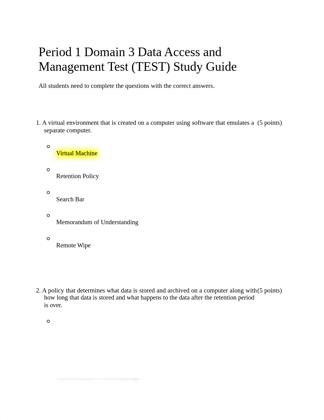 Domain 3 Data Access and Management Test Study Guide (1).docx_df2xn26wkd2_page1