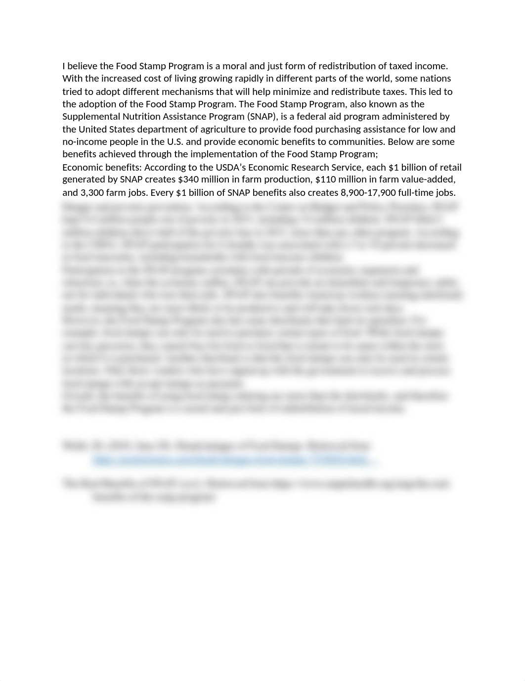 I believe the Food Stamp Program is a moral and just form of redistribution of taxed income.docx_df33pg5jli7_page1