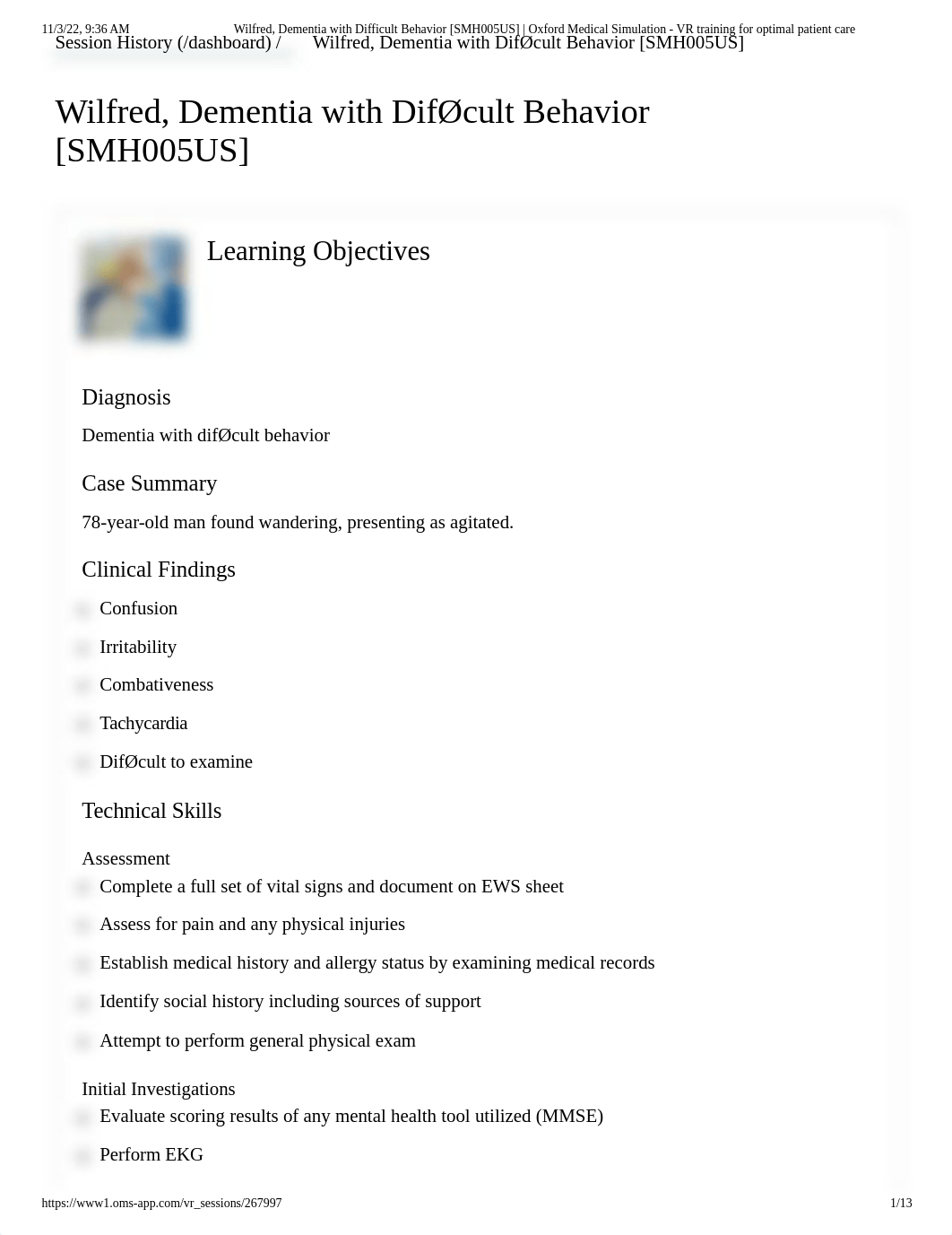 Wilfred, Dementia with Difficult Behavi...- VR training for optimal patient care.pdf_df38oefvgd7_page1
