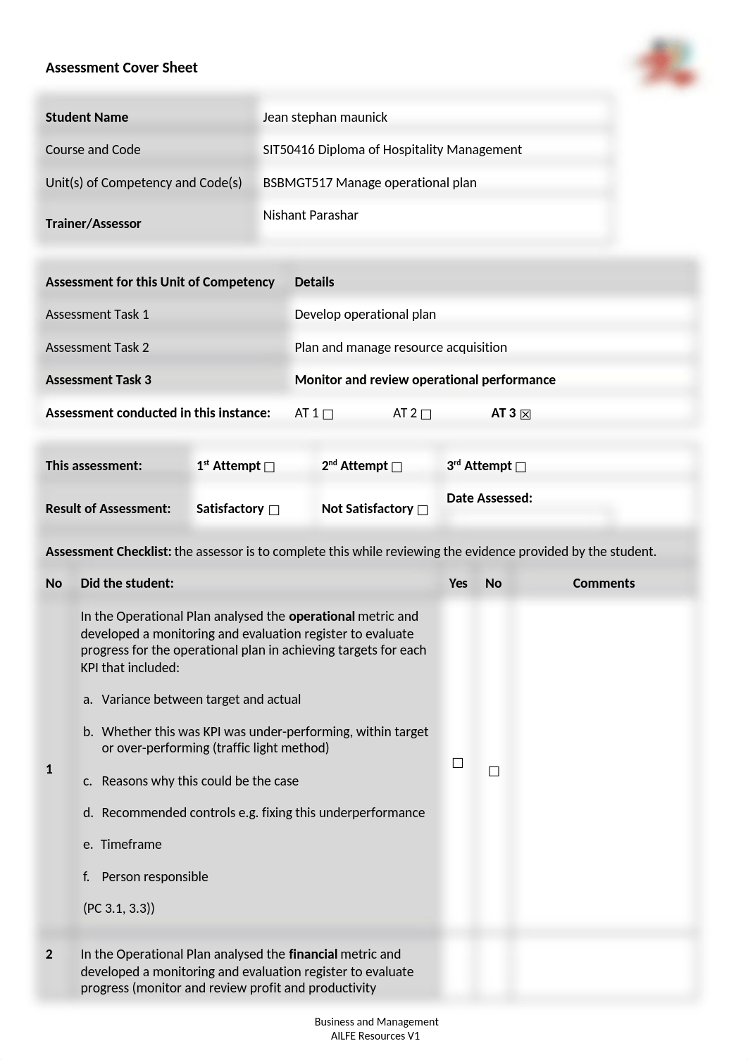 BSBMGT517 Assessment Task 3_Operational Plan Report (Vol 3)_Student Workbook Template.docx_df3abjcap7z_page1