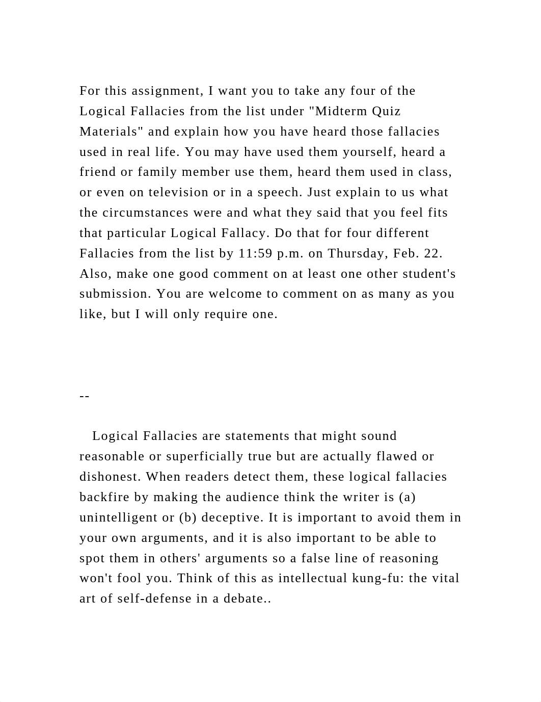 For this assignment, I want you to take any four of the Logical Fall.docx_df3e86r2165_page2