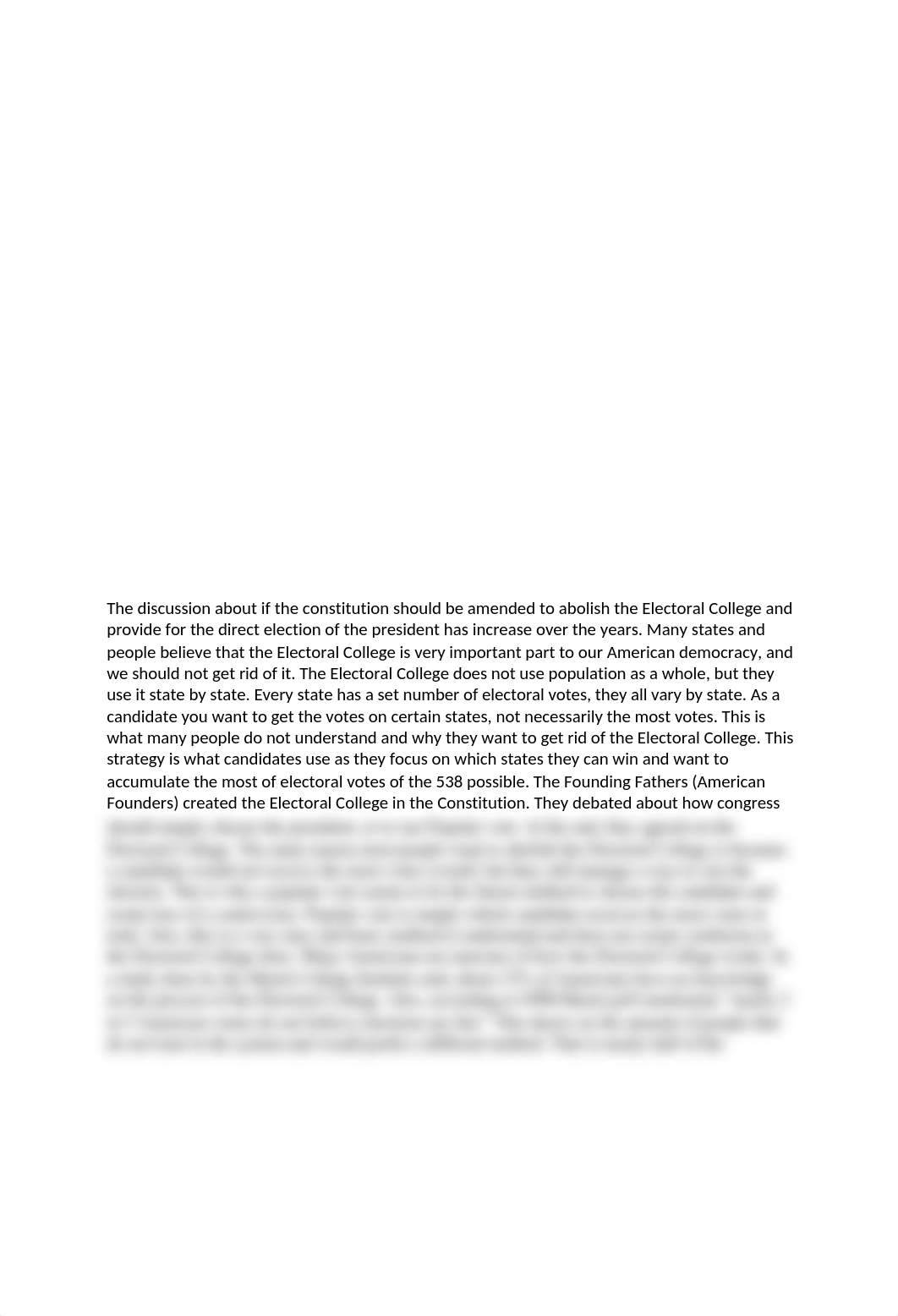 The discussion about if the constitution should be amended to abolish the Electoral College and prov_df3my1uoas2_page1