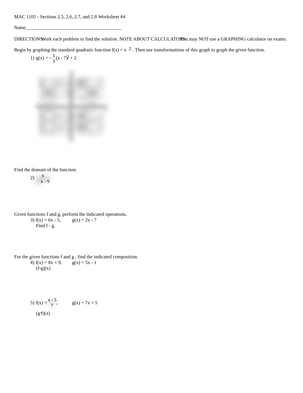 MAC 1105 - Worksheet #4 (Sections 2.5, 2.6, 2.7, 2.8) - With Answers.pdf_df4fg2xnhgm_page1