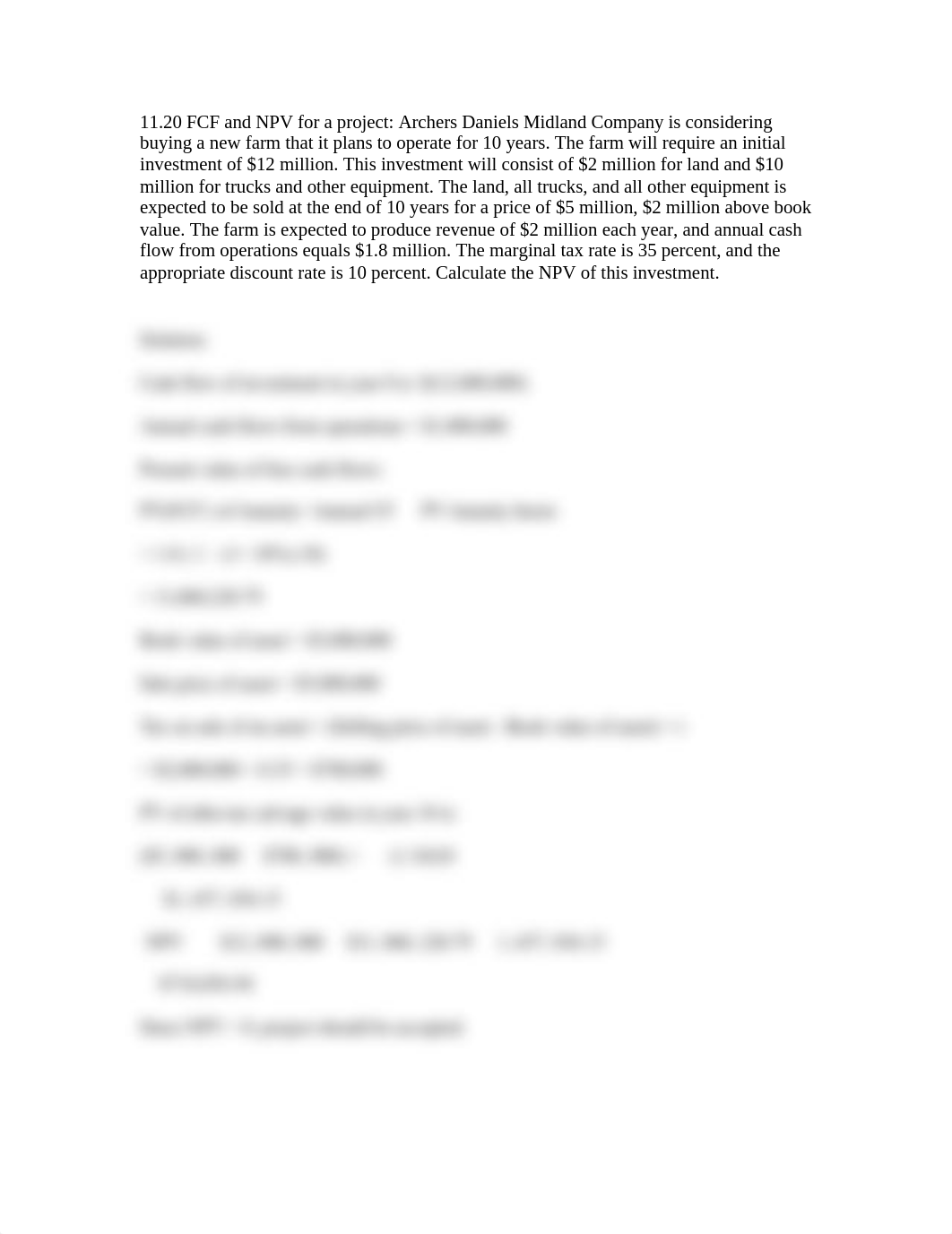 FCF and NPV for a project_df4rbm9mbye_page1