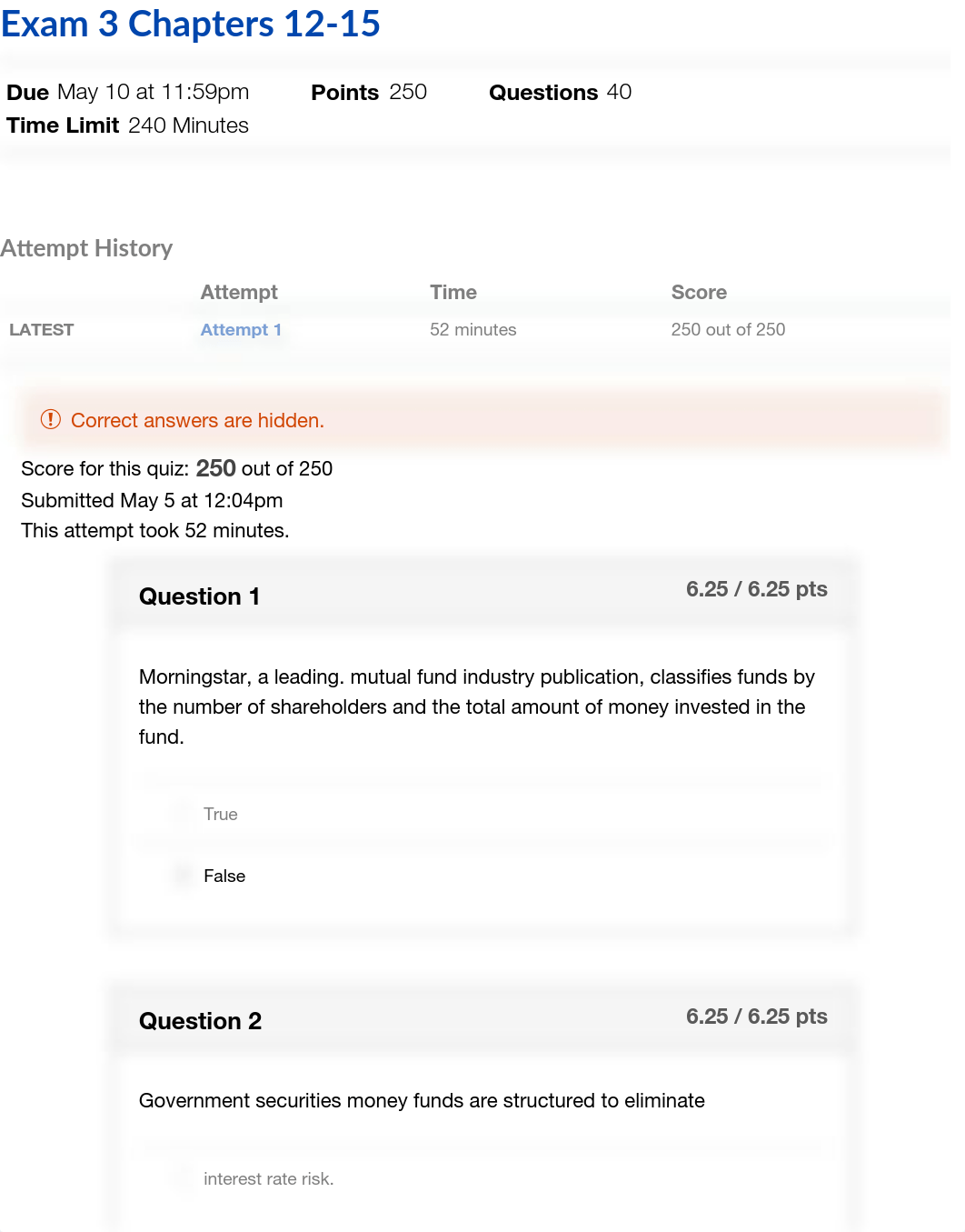 Exam 3 Chapters 12-15: FINA 4200 Section 010 - Investments (Spring 2019 1).pdf_df4s53dqn8r_page1