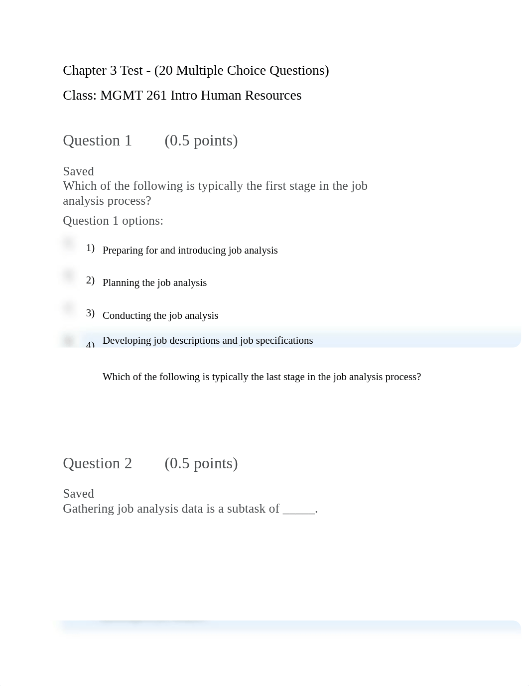 HR - 261 Introduction Chapter 3 - Quiz Questions 1-10 and Missed Questions.docx_df55iwyo6b5_page1