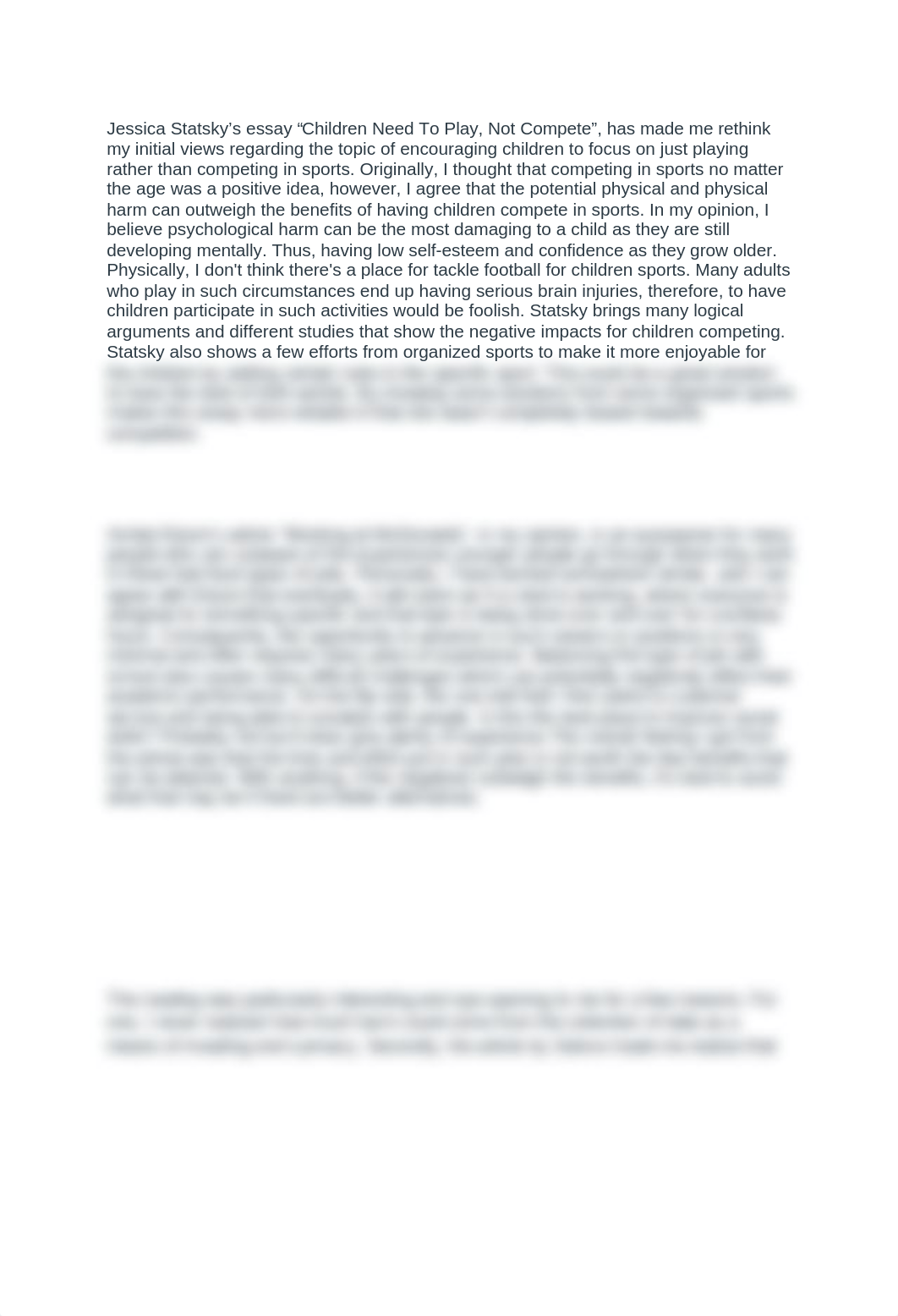 Jessica Statsky's essay "Children Need To Play, Not Compete", has made me rethink my initial views r_df5fl0cms81_page1