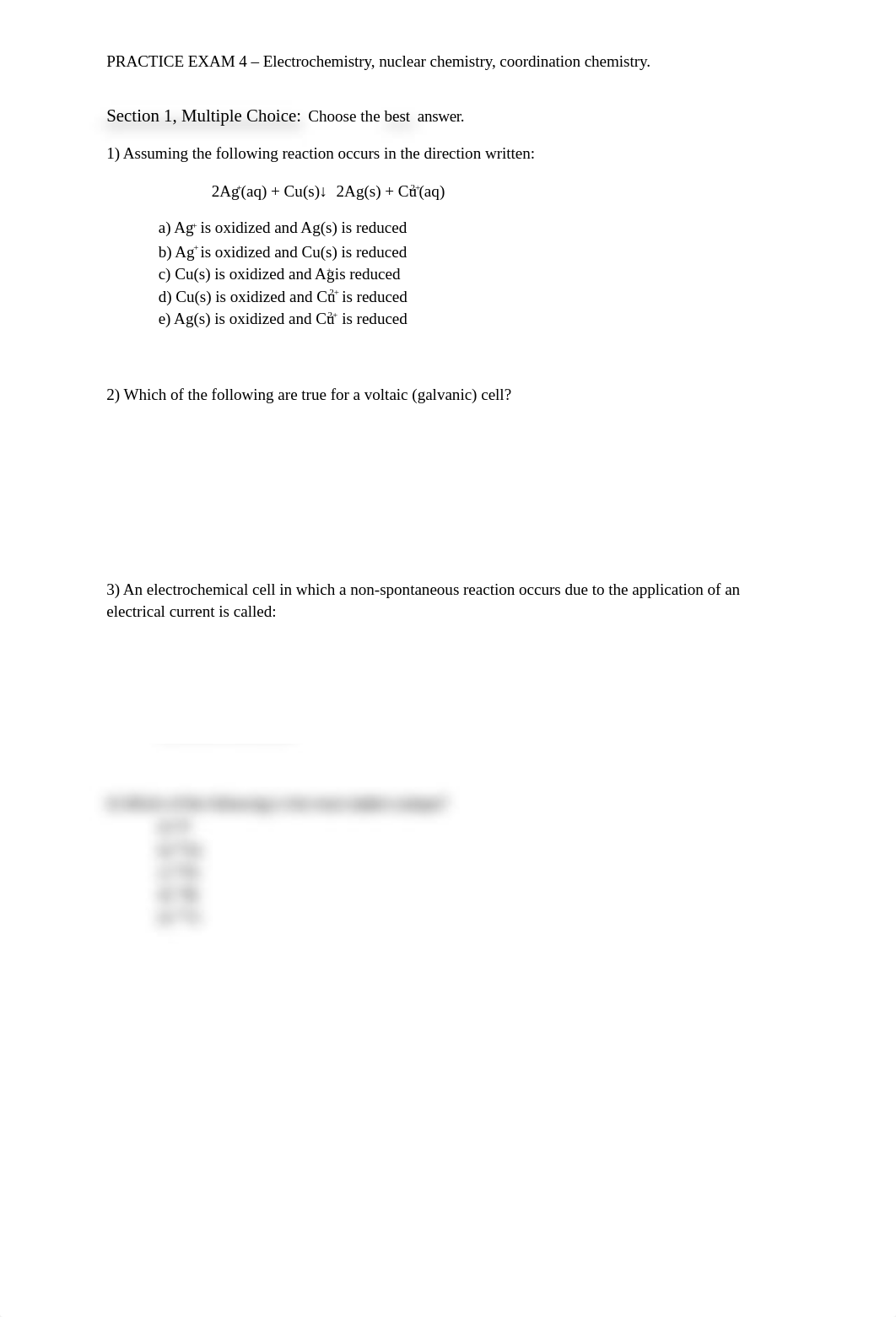 Practice Exam 4 Electrochemistry nuclear chemistry and coordination chemistry.docx_df61r227xa4_page1