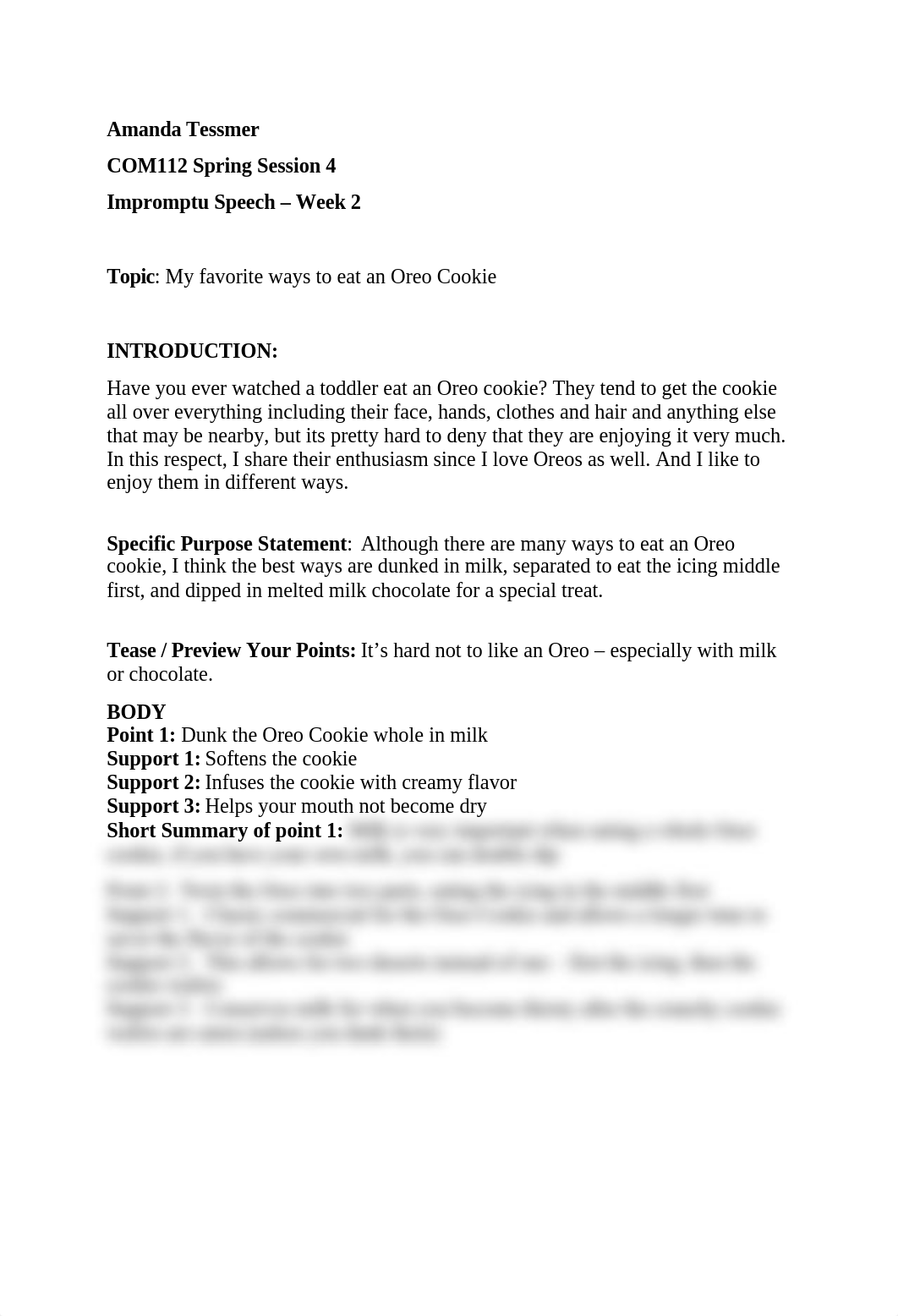 How to eat an Oreo Cookie impromptu speech - Amanda Tessmer.docx_df6euqz807f_page1