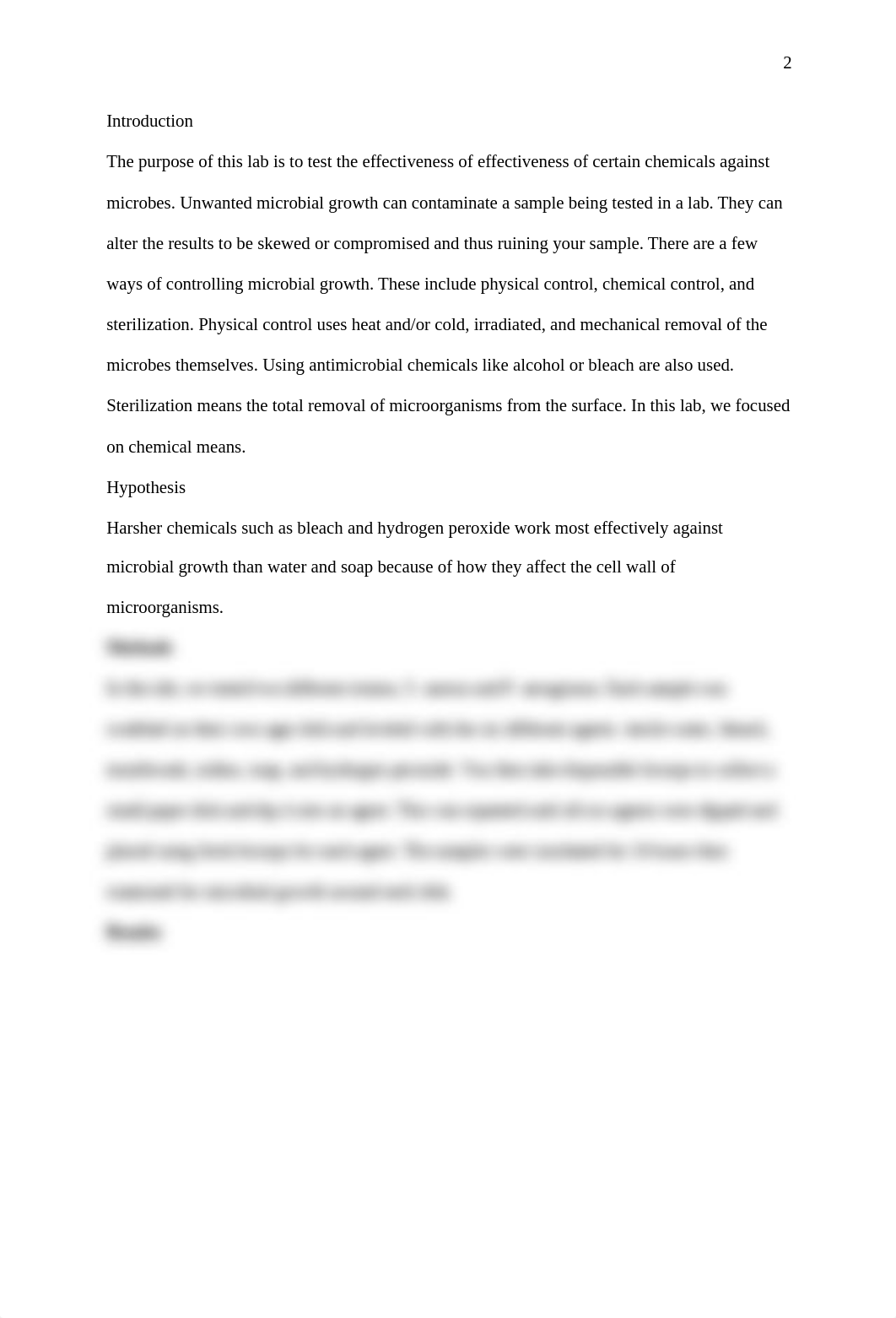 Lab Report #5- Control of Microbial Growth - Effect of Antiseptics and Disinfectants.docx_df8hp6bej5r_page2