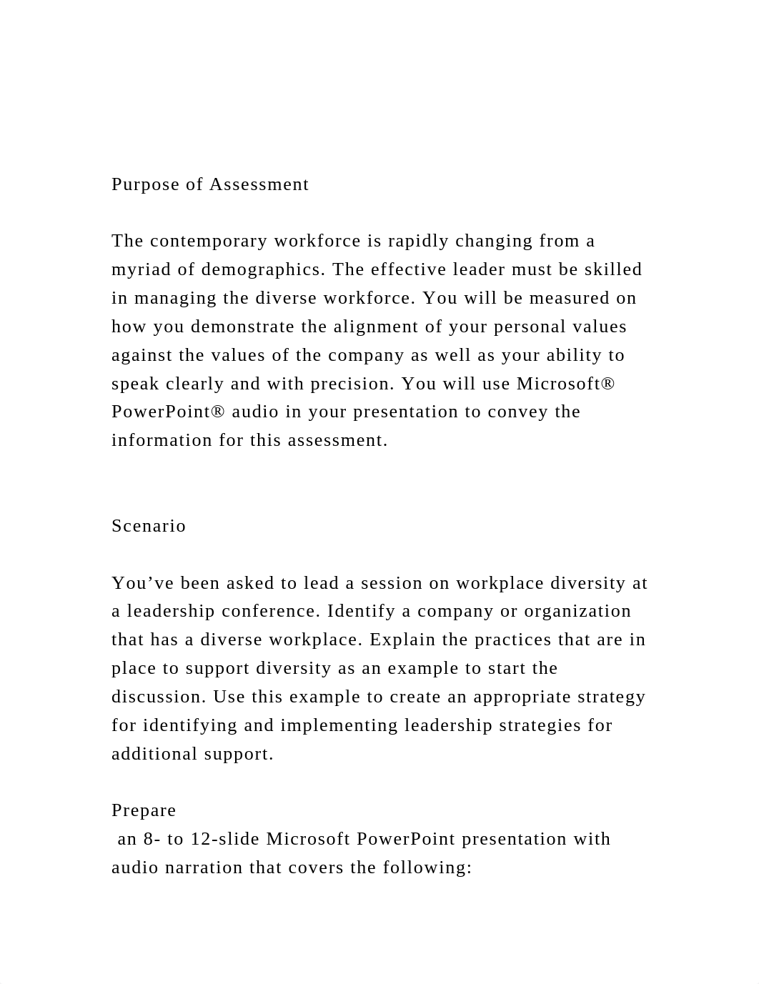 Purpose of Assessment The contemporary workforce is rapidly .docx_df94myg391e_page2