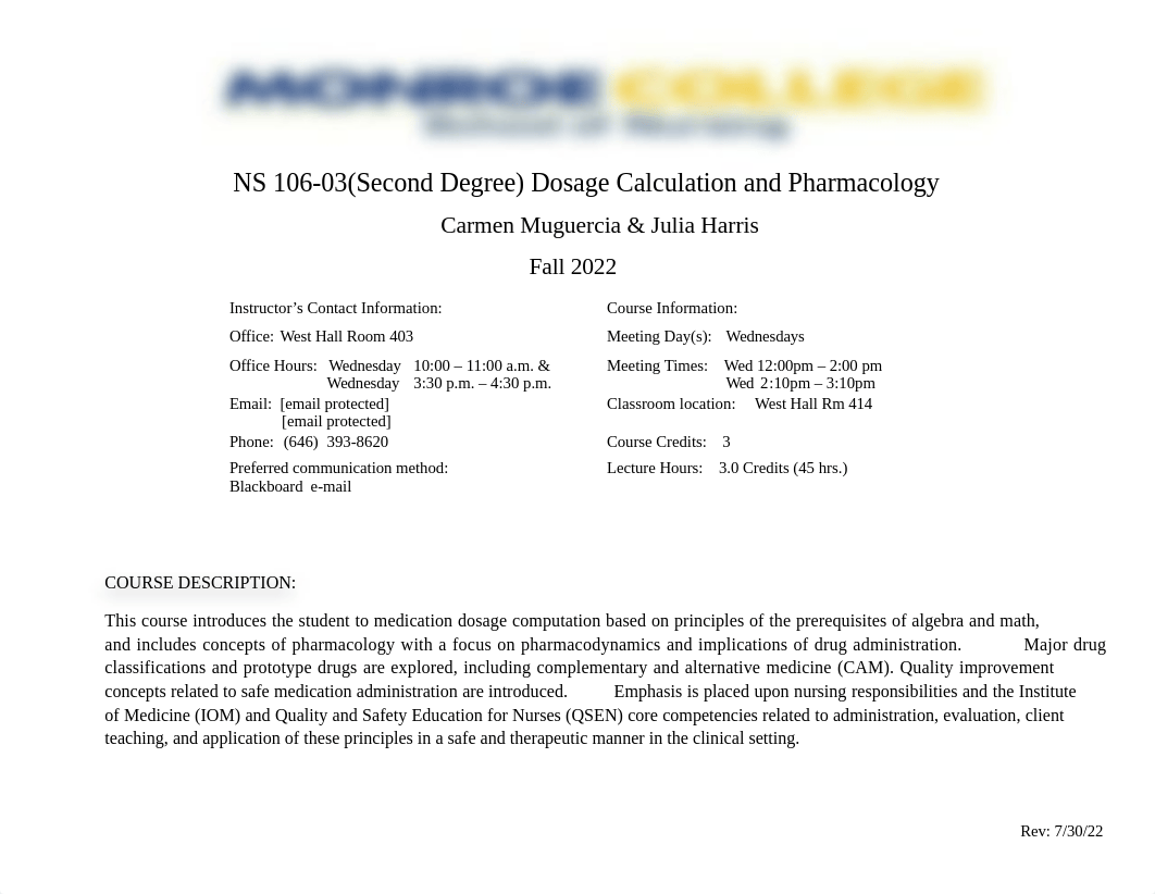 NS 106-03 (Second Degree) Dosage Calculation and Pharmacology FL22 7th ed.(1).docx_df9i2pc4hth_page1