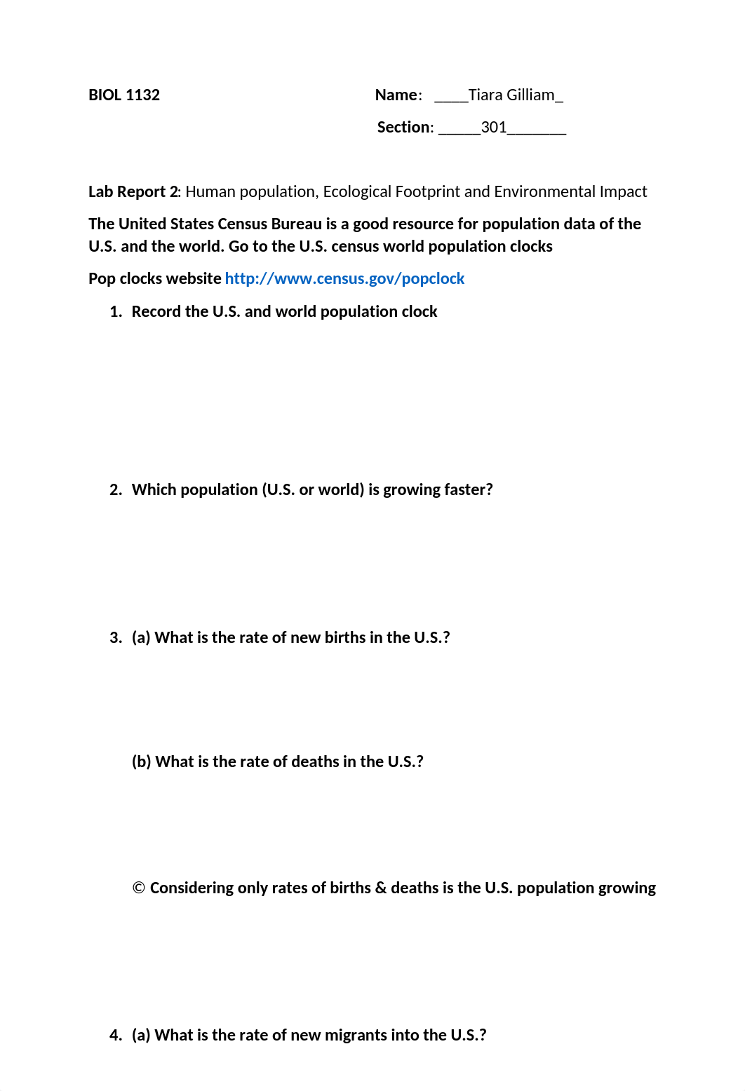 BIOL 1132 Lab Report 2 Human population, Ecological footprint and Environmental Impact (1).docx_df9ks26pzlr_page1