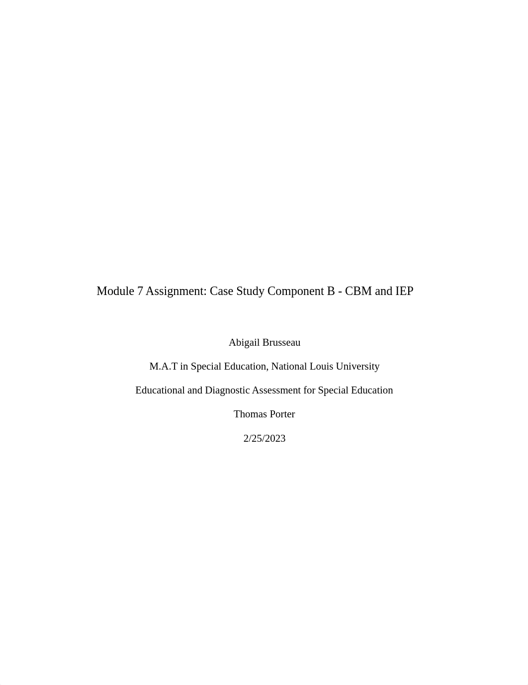 Module 7 Assignment Case Study Component B - CBM and IEP.pdf_df9ogpdqidc_page1